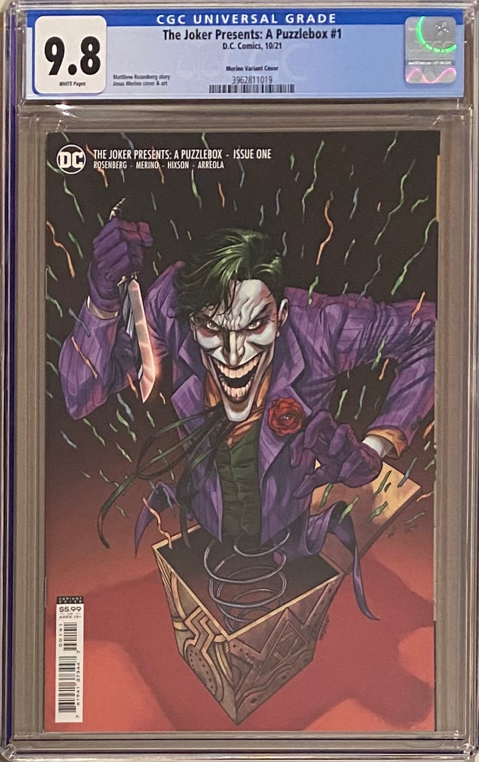 The Joker Presents: A Puzzlebox #1 Merino 1:25 Retailer Incentive Variant CGC 9.8