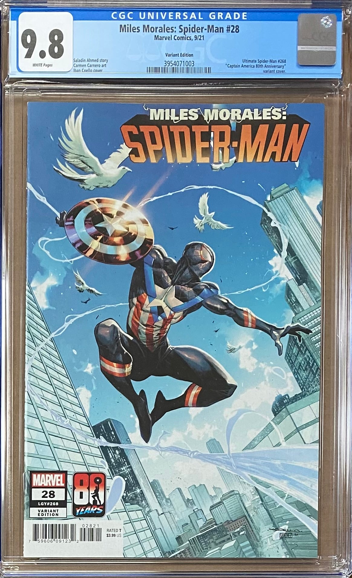 Miles Morales: Spider-Man #28 Captain America 80th Anniversary Variant CGC 9.8