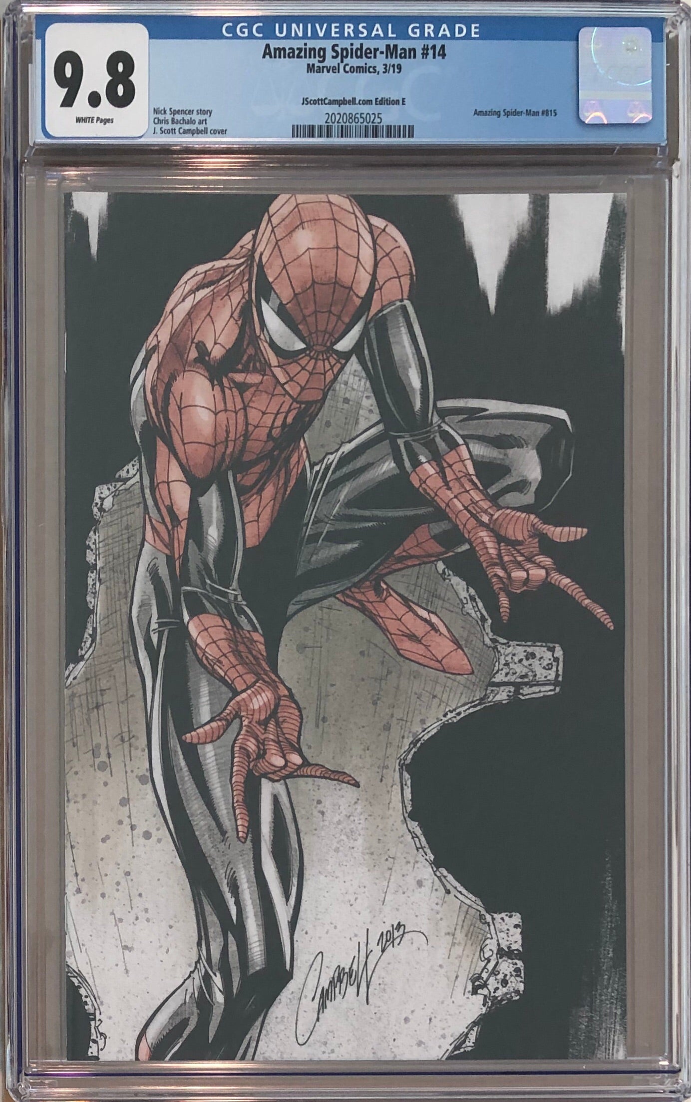 Amazing Spider-Man #14 J. Scott Campbell Edition E "Spider-Man" Virgin Exclusive CGC 9.8
