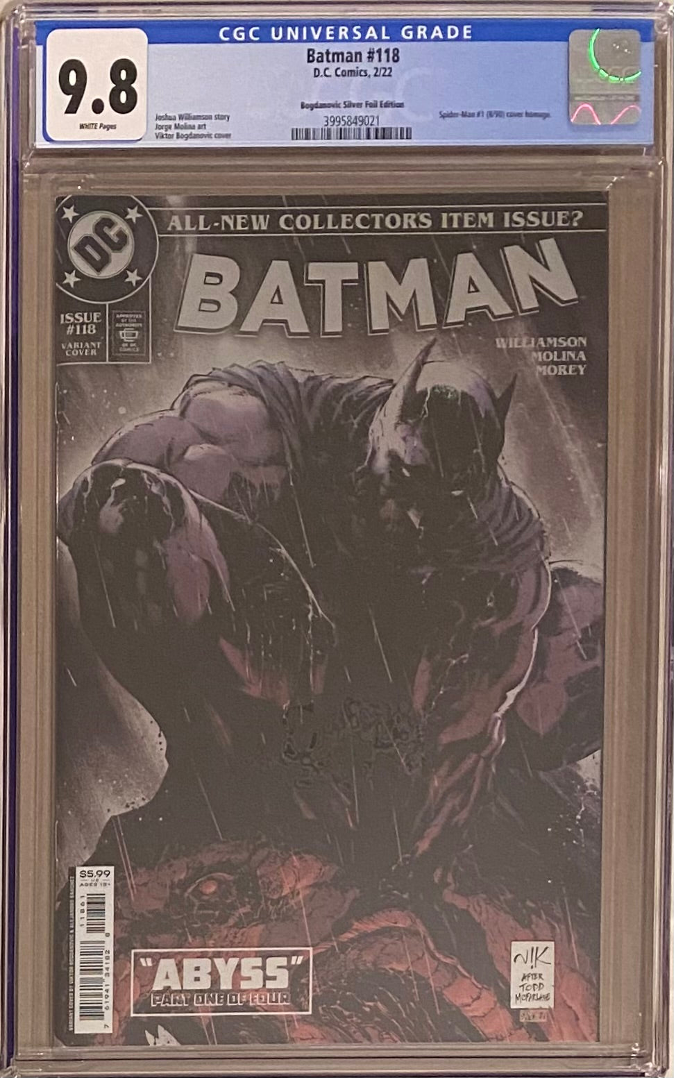 Batman #118 Bogdanovic 1:100 Silver Foil Retailer Incentive Variant CGC 9.8