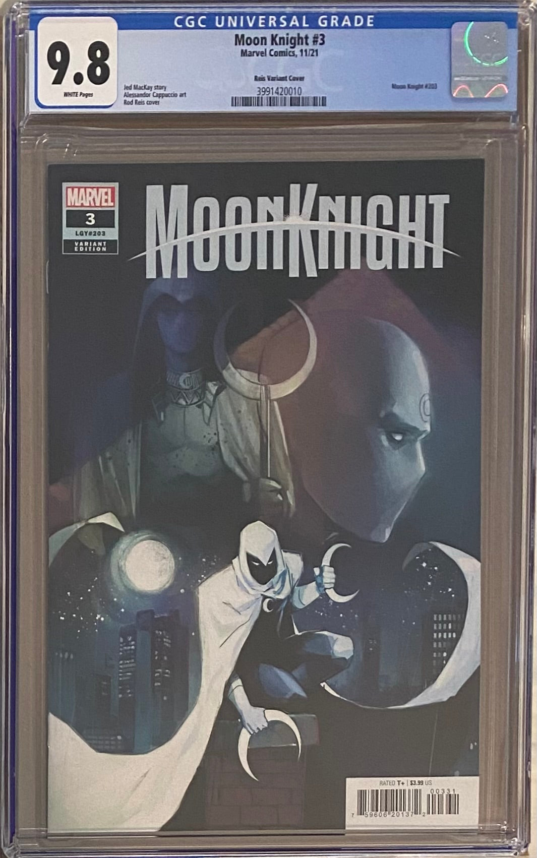 Moon Knight #3 Reis 1:25 Retailer Incentive Variant CGC 9.8 - First Appearance Hunter's Moon
