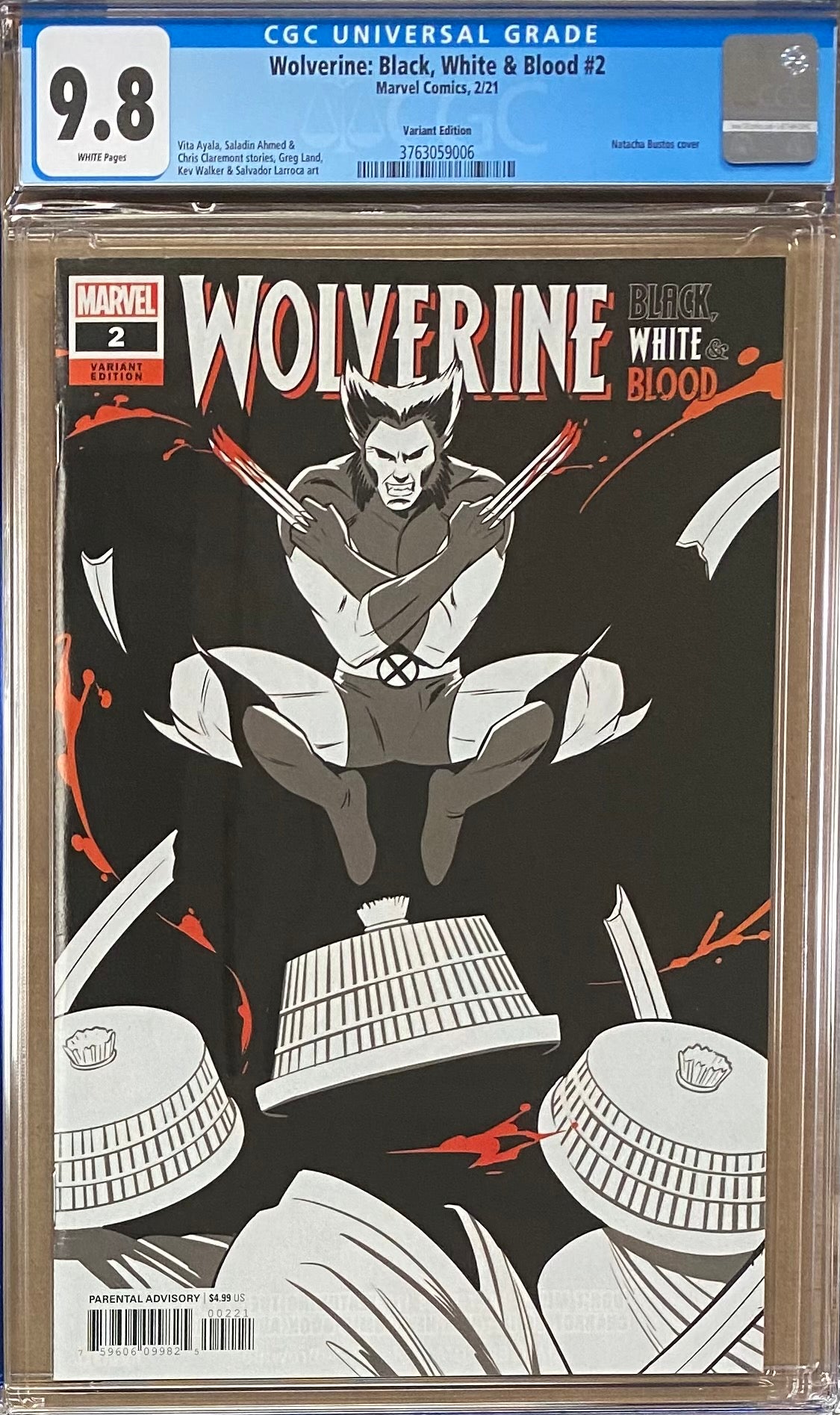 Wolverine: Black, White, & Blood #2 1:25 Retailer Incentive Variant CGC 9.8
