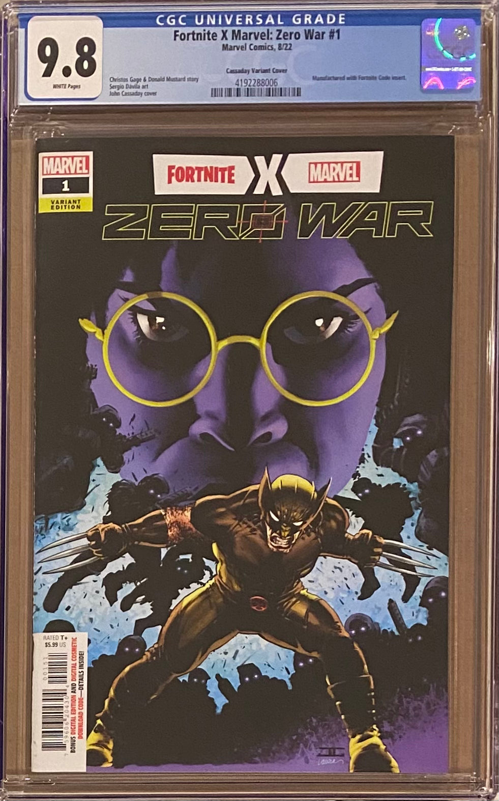 Fortnite/Marvel: Zero War #1 Cassaday 1:50 Retailer Incentive Variant CGC 9.8