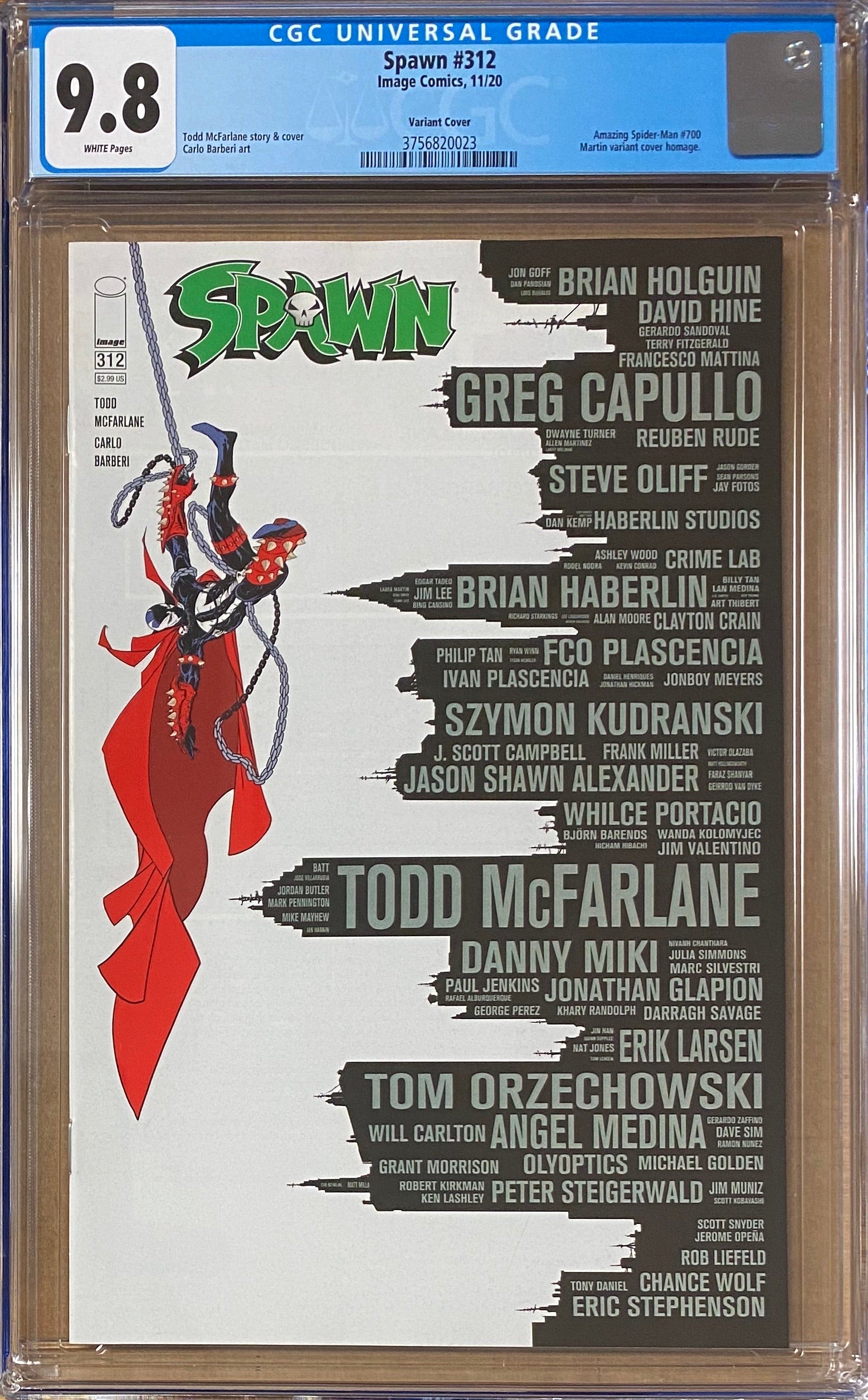 Spawn #312 CGC 9.8  "Amazing Spider-Man #300" Homage Variant