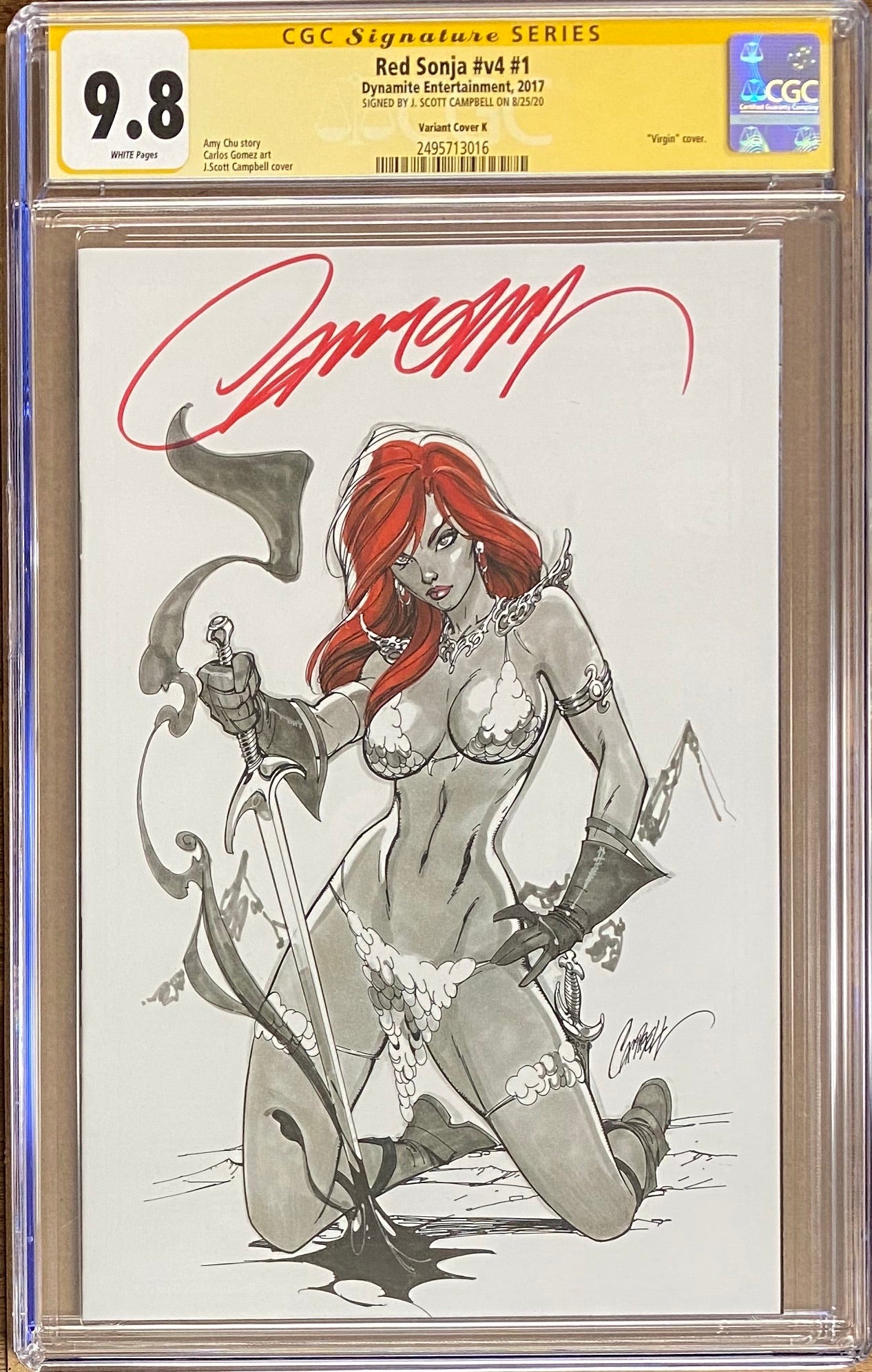 Red Sonja #1 J. Scott Campbell 1:50 Retailer Incentive Variant Cover K CGC 9.8 SS