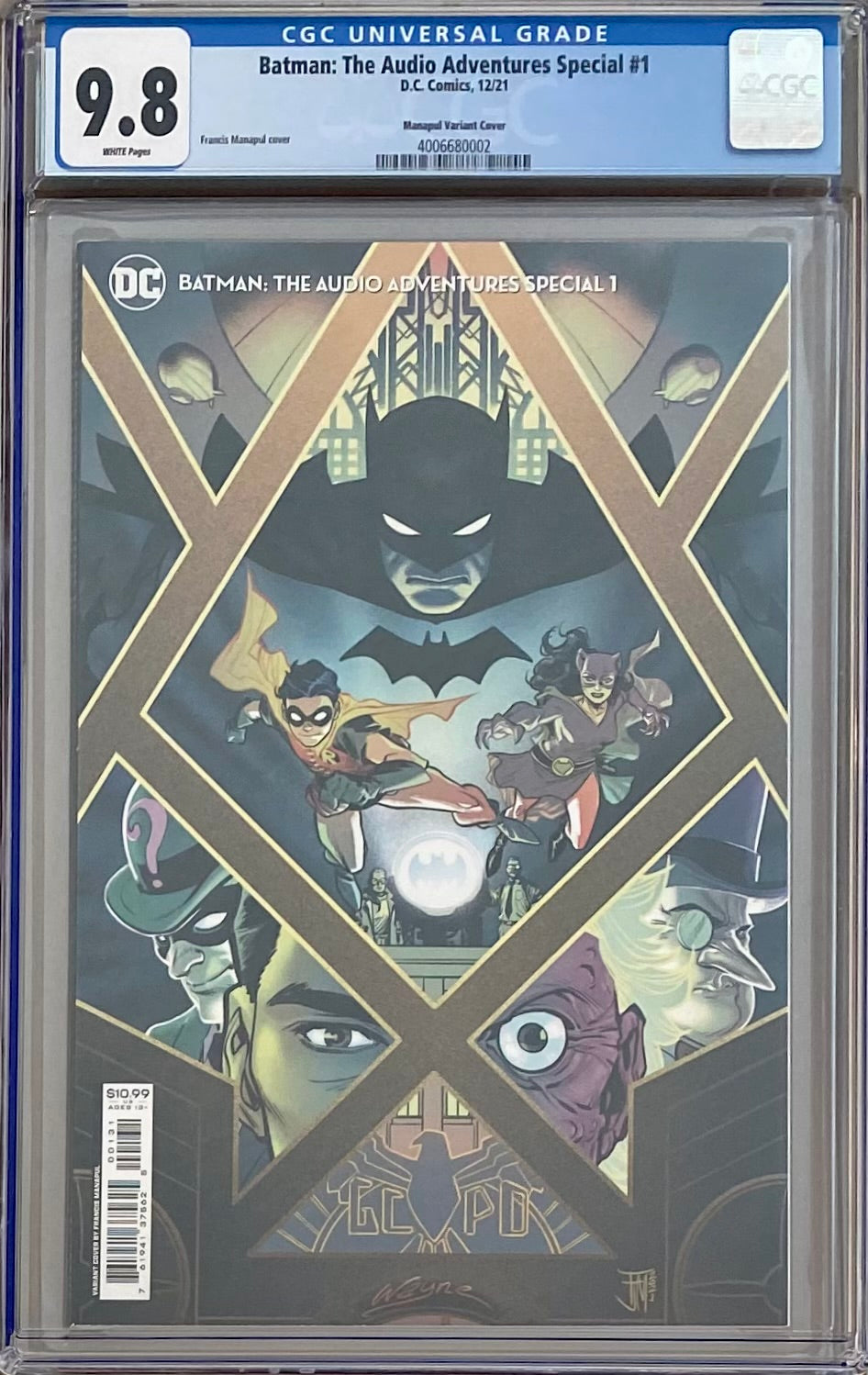 Batman: The Audio Adventures Special #1 Manapul Variant DC Black Label CGC 9.8