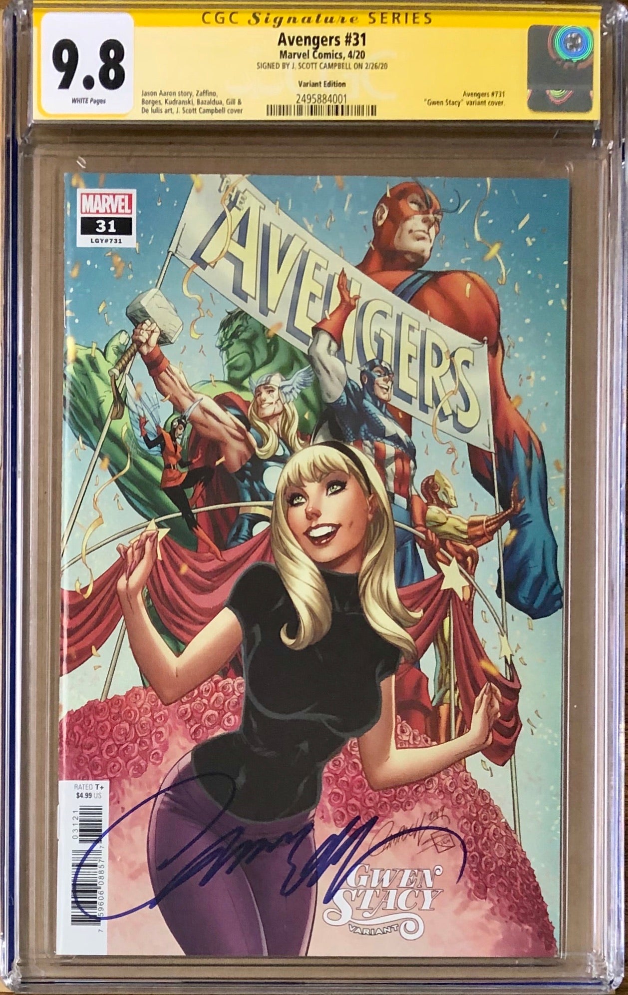 Avengers #31 J. Scott Campbell Gwen Stacy Variant CGC 9.8 SS