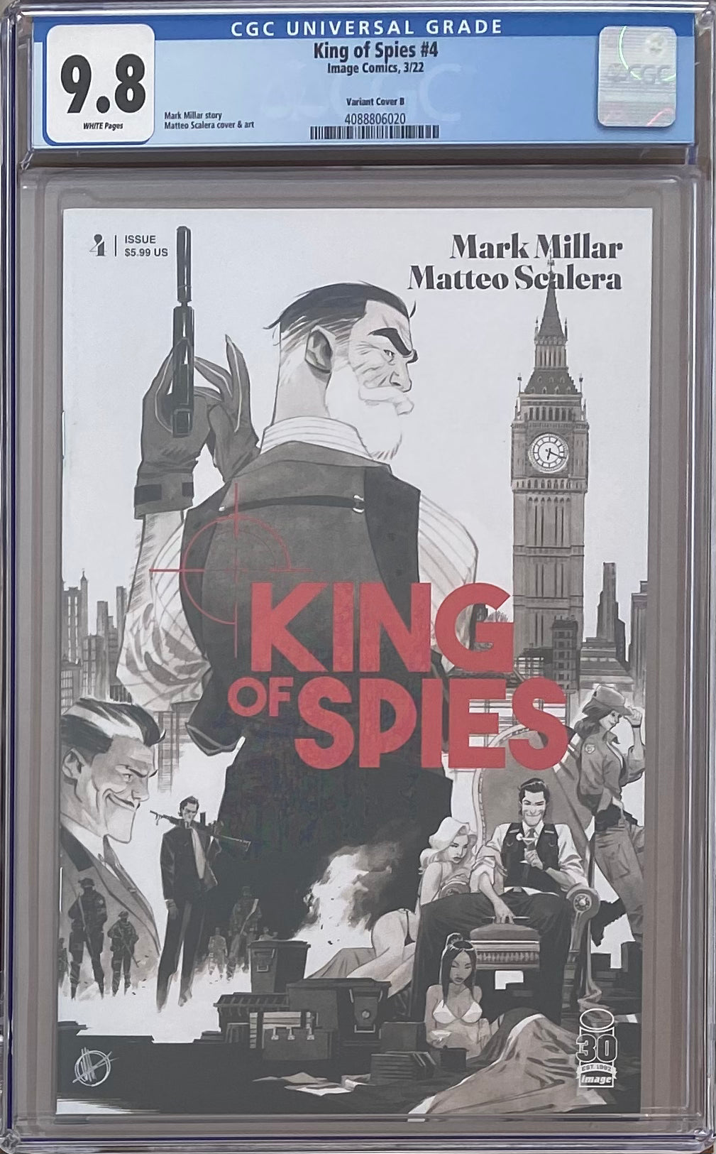 King of Spies #4 B&W Variant CGC 9.8