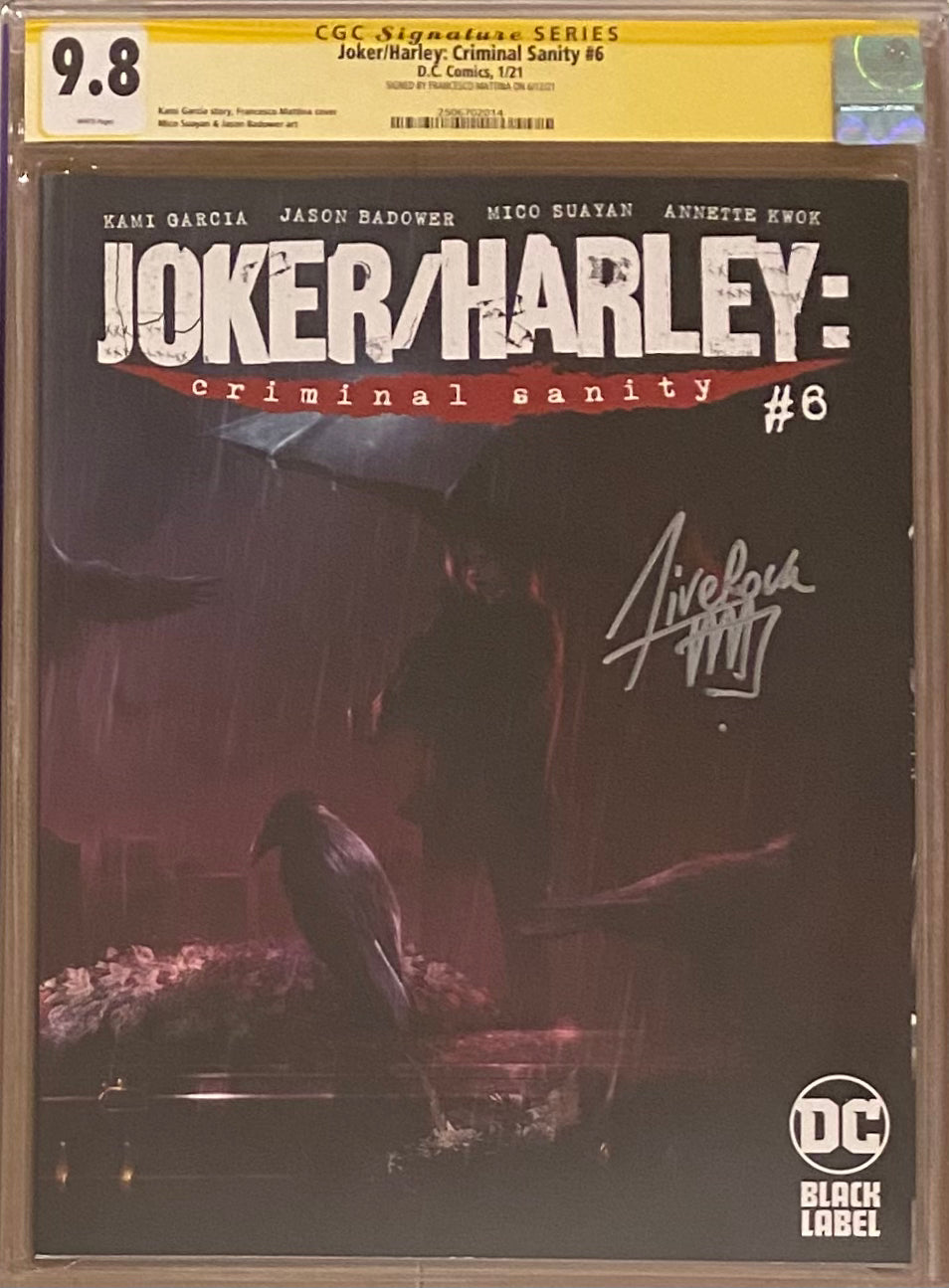 Joker/Harley: Criminal Sanity #6 Mattina Cover DC Black Label CGC 9.8 SS