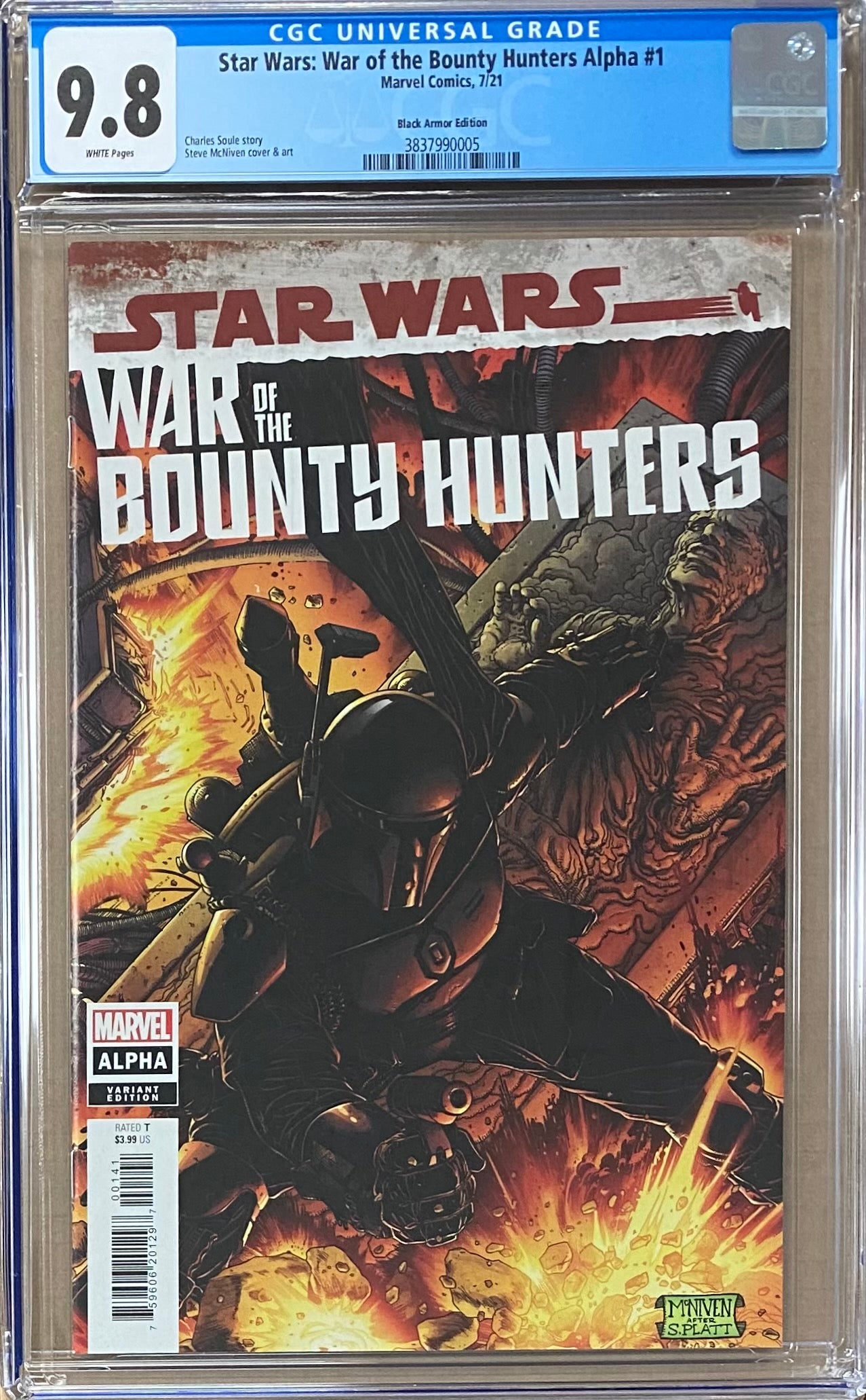 Star Wars: War of the Bounty Hunters Alpha #1 Black Armor 1:50 Retailer Incentive Variant CGC 9.8
