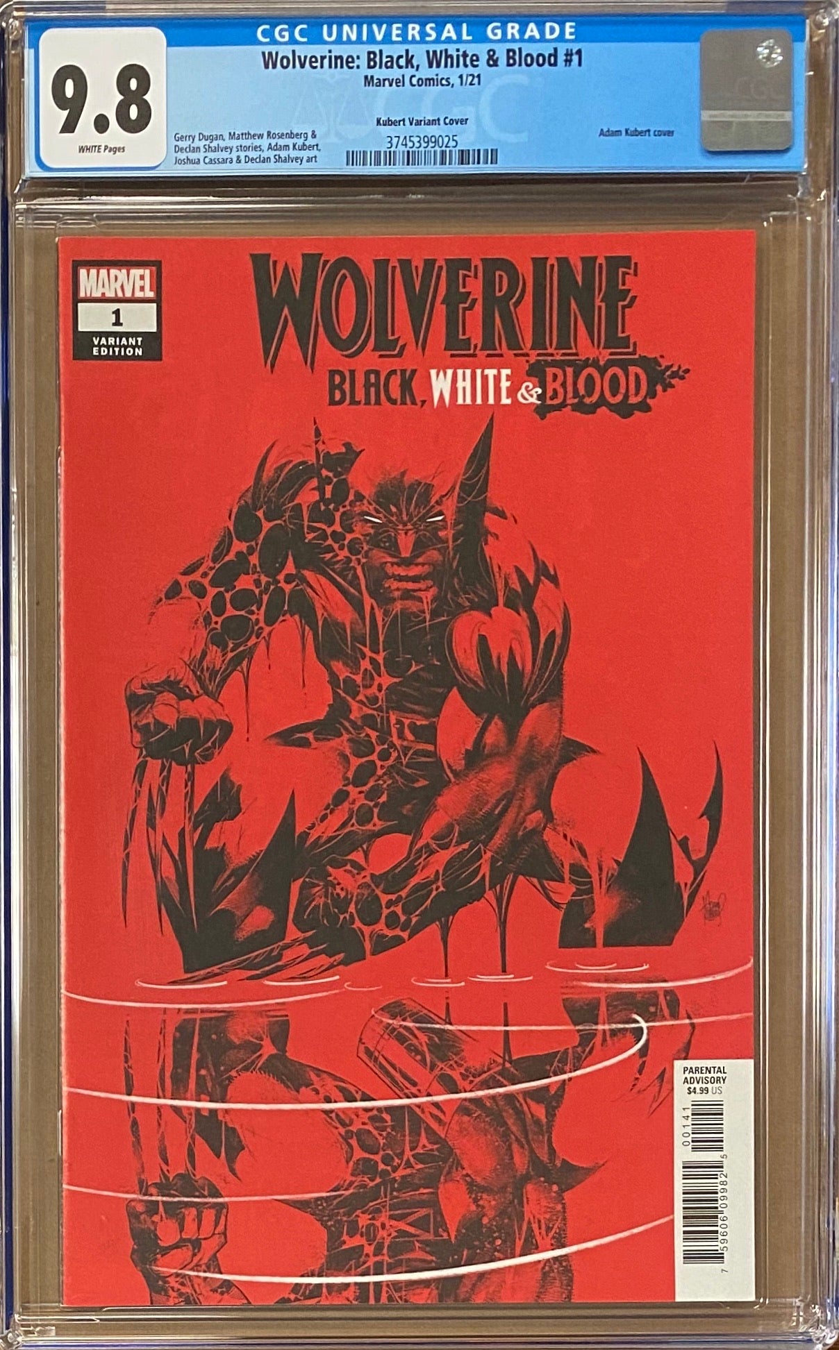 Wolverine: Black, White, & Blood #1 Kubert 1:50 Retailer Incentive Variant CGC 9.8