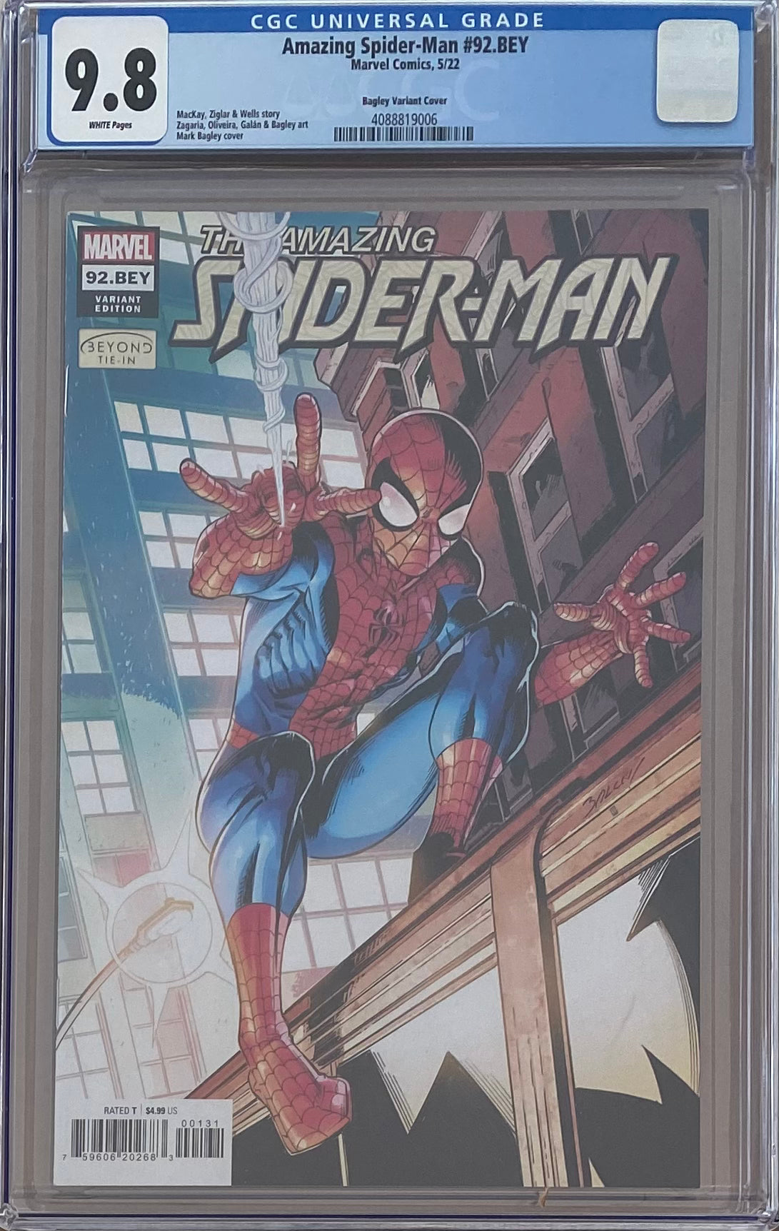 Amazing Spider-Man #92.BEY Bagley Variant CGC 9.8