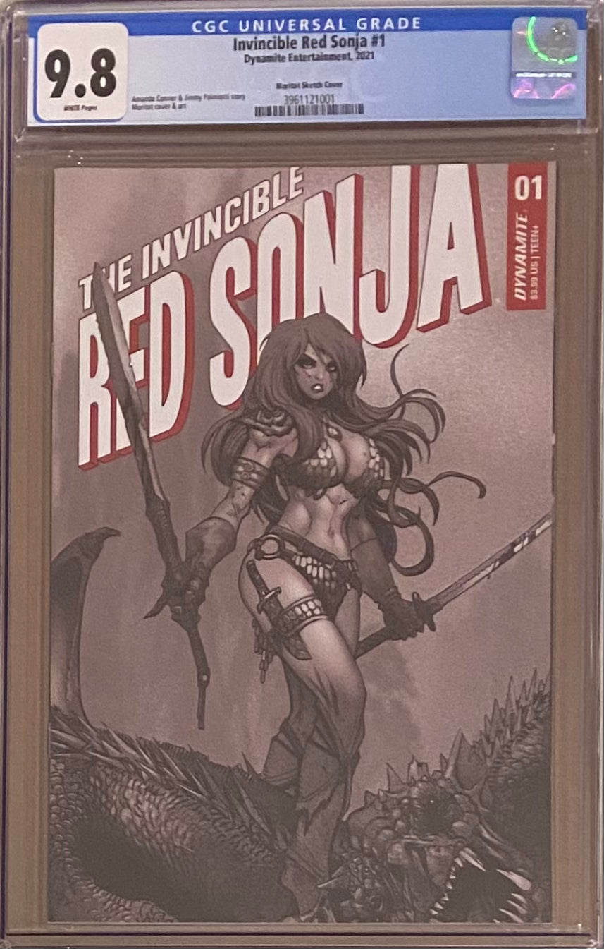 Invincible Red Sonja #1 Moritat Sketch Cover CGC 9.8