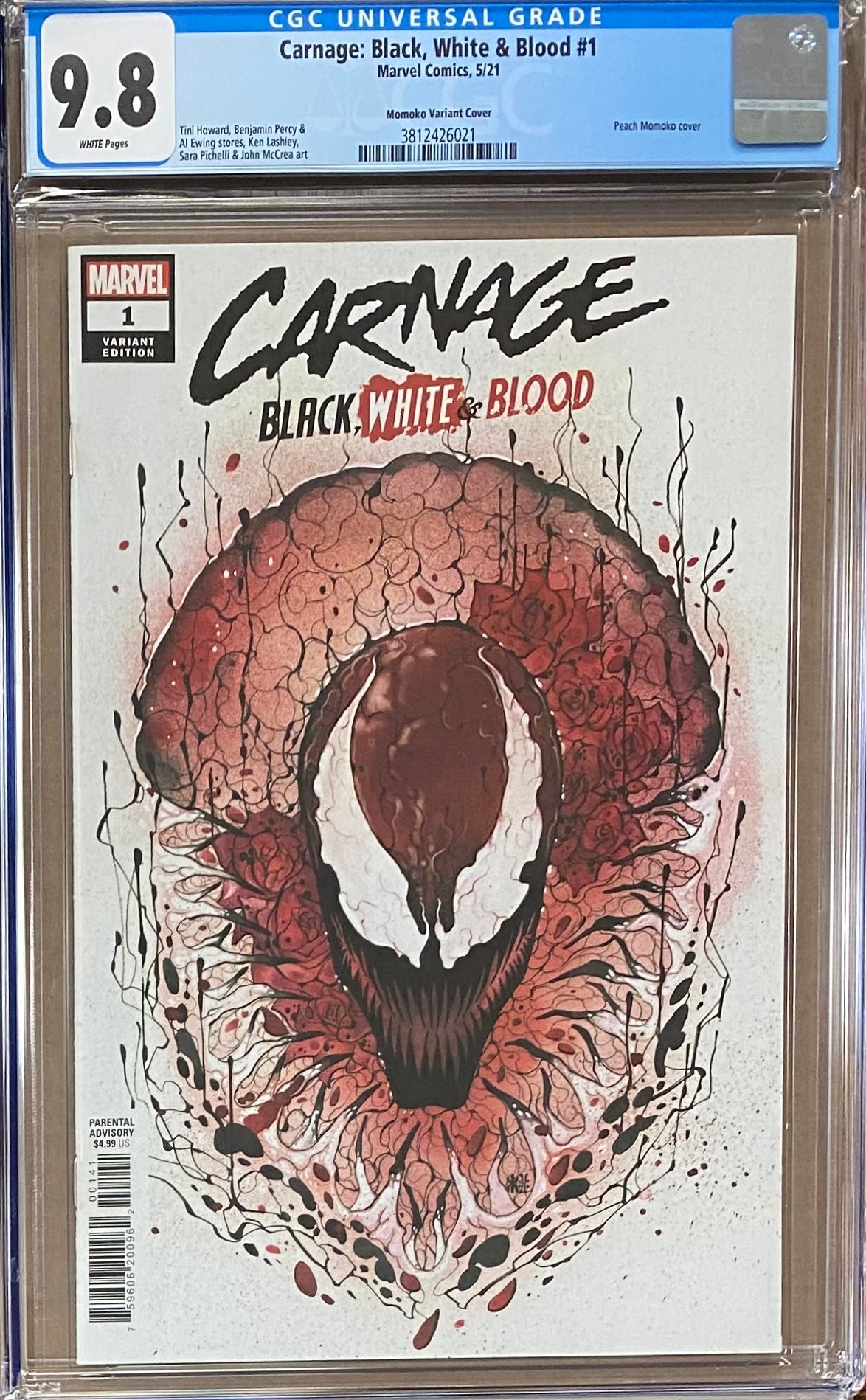 Carnage: Black, White, and Blood #1 Momoko 1:25 Retailer Incentive Variant CGC 9.8