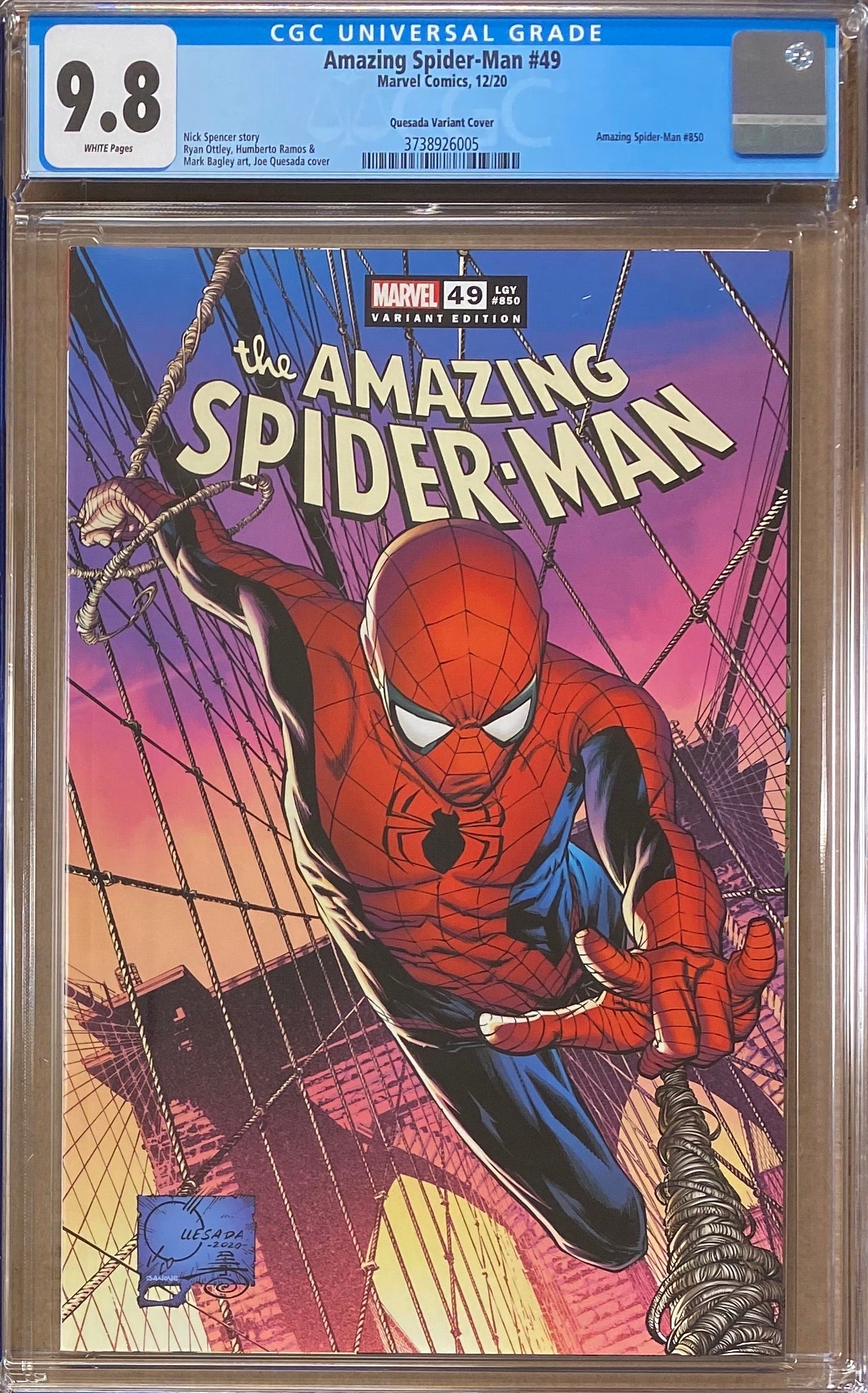 Amazing Spider-Man #850 (#49) Quesada Retailer Incentive Variant CGC 9.8