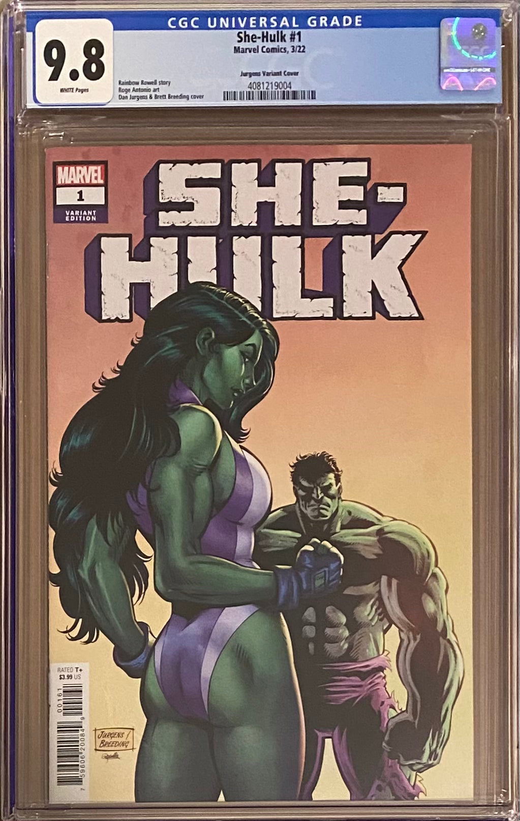 She-Hulk #1 Jurgens 1:25 Retailer Incentive Variant CGC 9.8