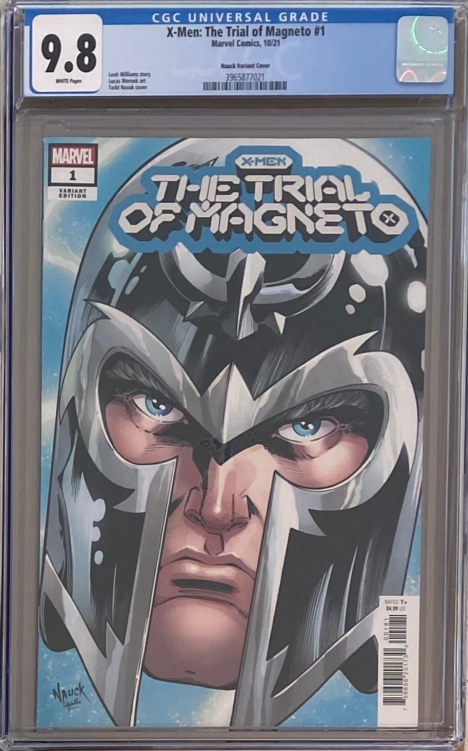 X-Men: Trial of Magneto #1 Nauck Headshot Variant CGC 9.8