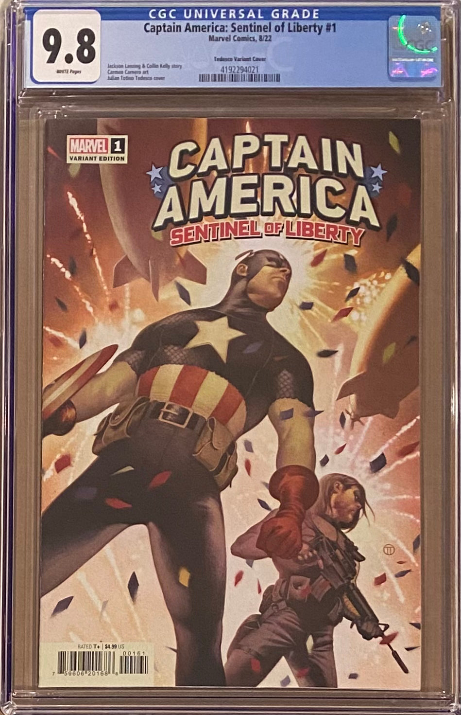 Captain America: Sentinel of Liberty #1 Tedesco 1:50 Retailer Incentive CGC 9.8