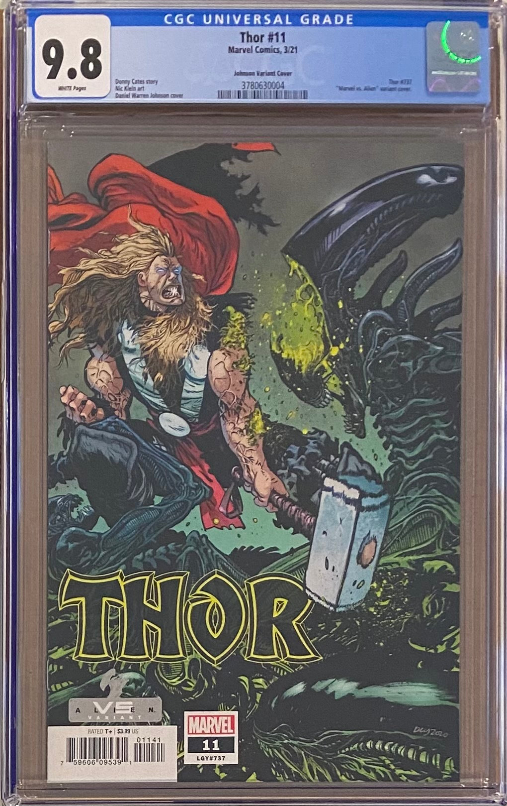 Thor #11 Johnson "Marvel vs. Aliens" Variant CGC 9.8