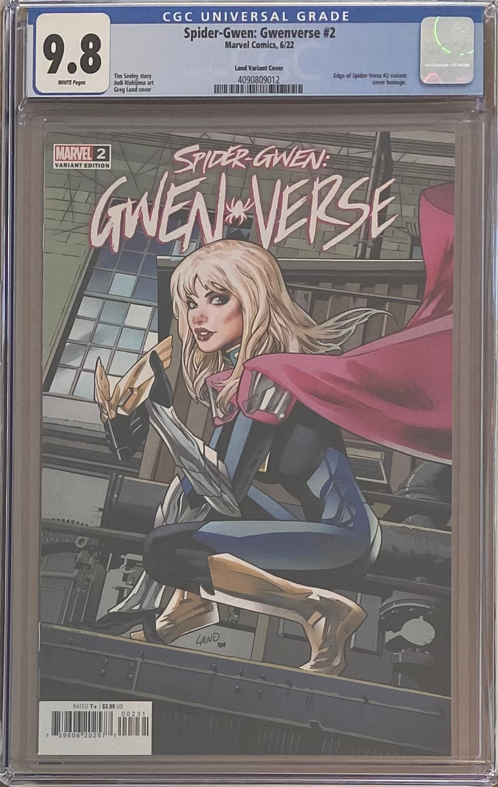 Spider-Gwen: Gwenverse #2 Land Homage Variant CGC 9.8