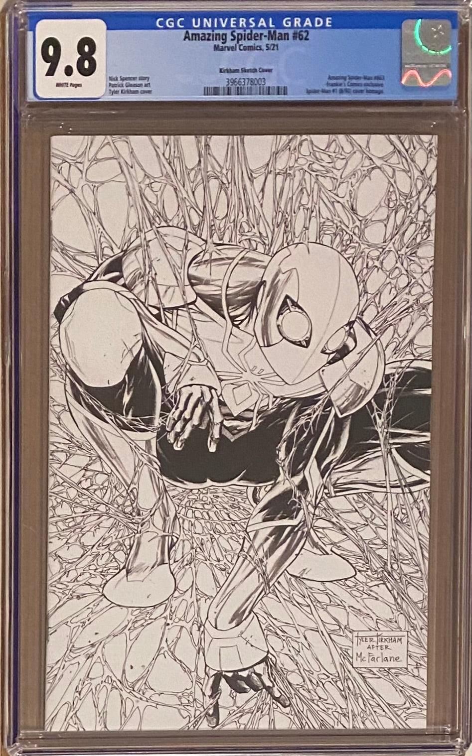 Amazing Spider-Man #62 Kirkham Homage Sketch Variant CGC 9.8