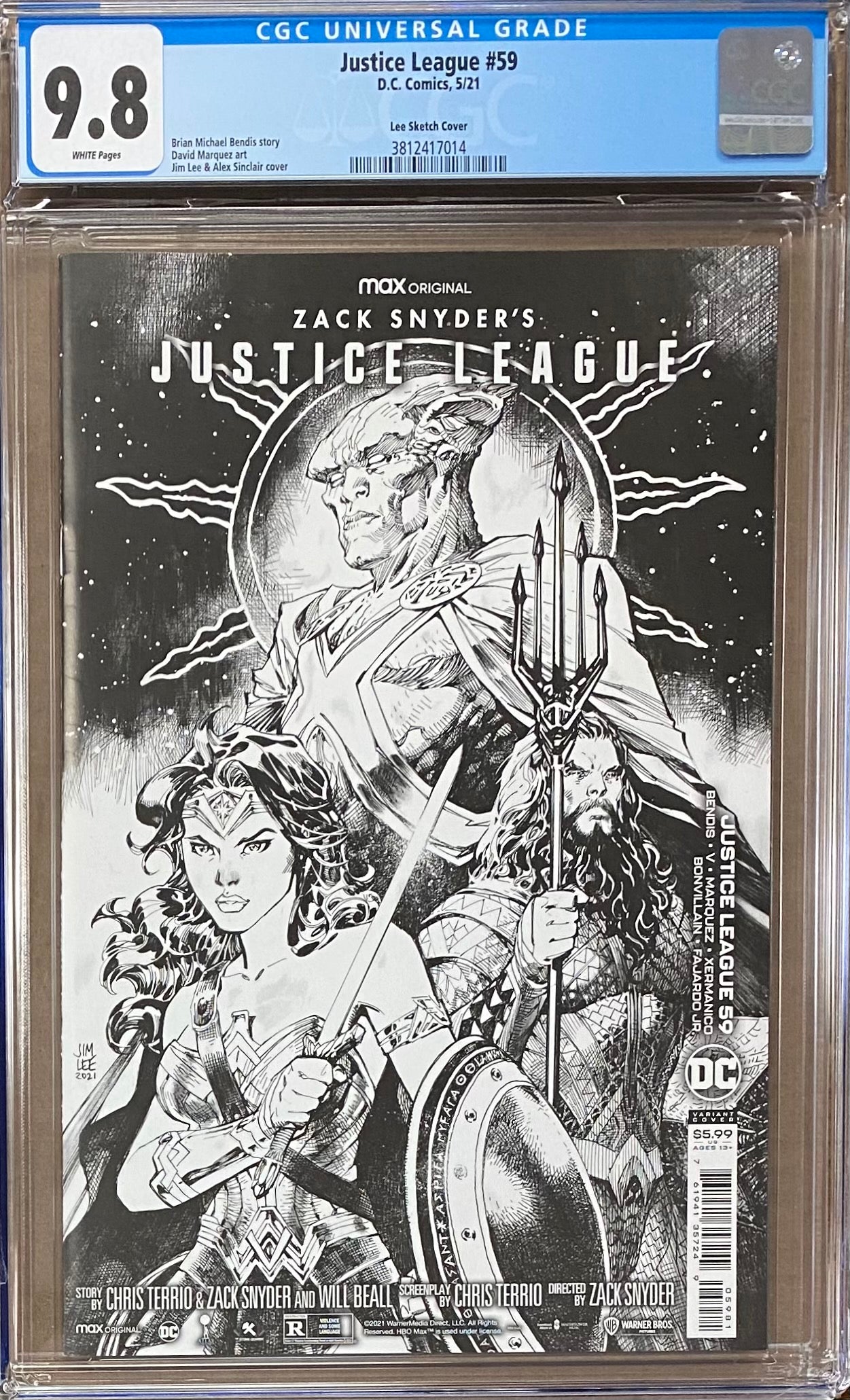 Justice League #59 Jim Lee "Snyder Cut" 1:100 Retailer Incentive Variant CGC 9.8