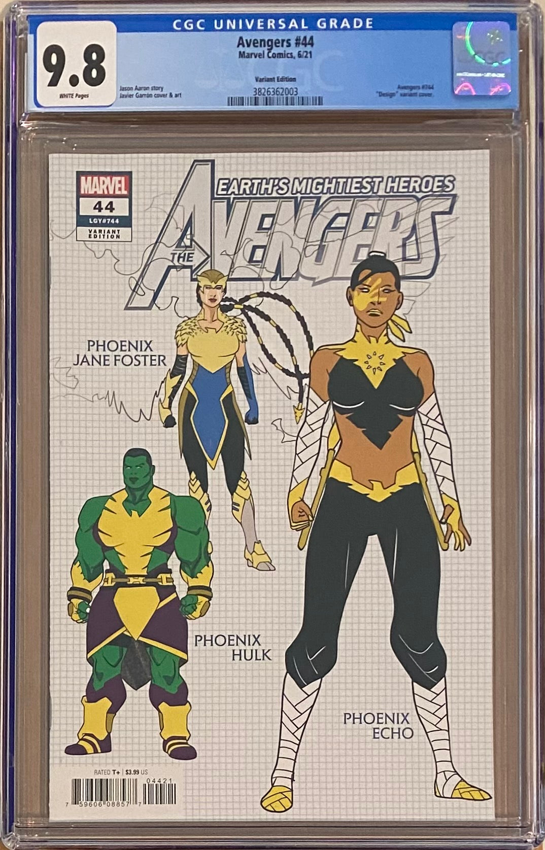Avengers #44 Garron Retailer Incentive "Design" Variant CGC 9.8