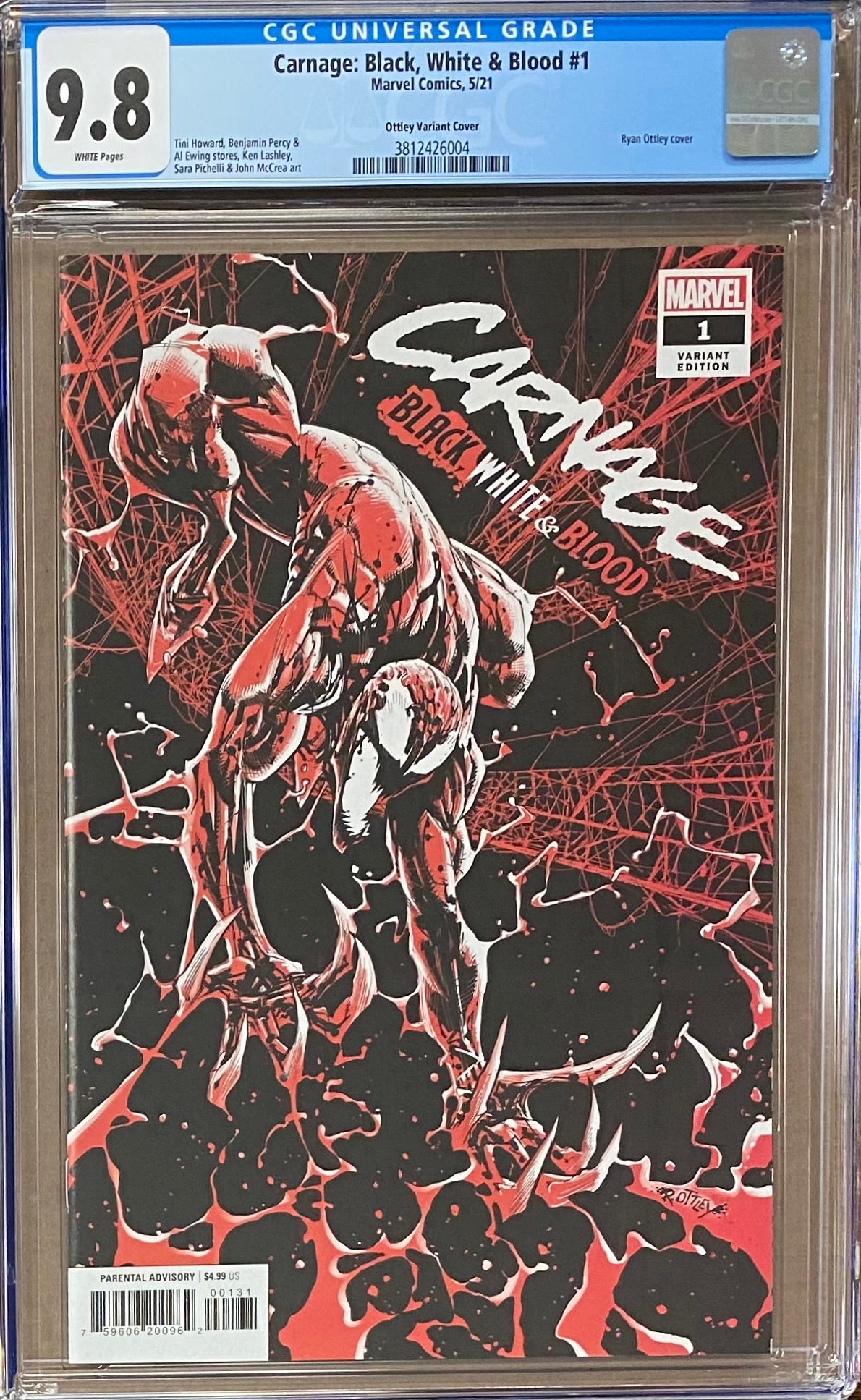 Carnage: Black, White, and Blood #1 Ottley Variant CGC 9.8