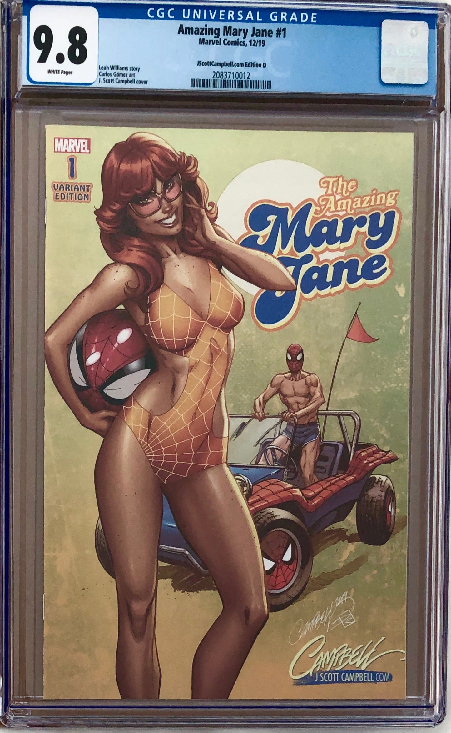 Amazing Mary Jane #1 J. Scott Campbell Exclusive D - "70s - Feathered hair n' Spider-Buggy!" CGC 9.8