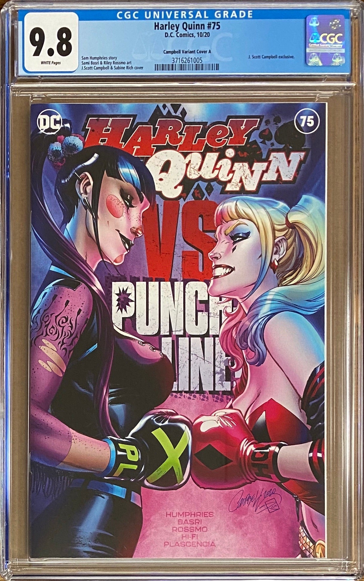 Harley Quinn #75 J. Scott Campbell Exclusive A - "Boxing" CGC 9.8