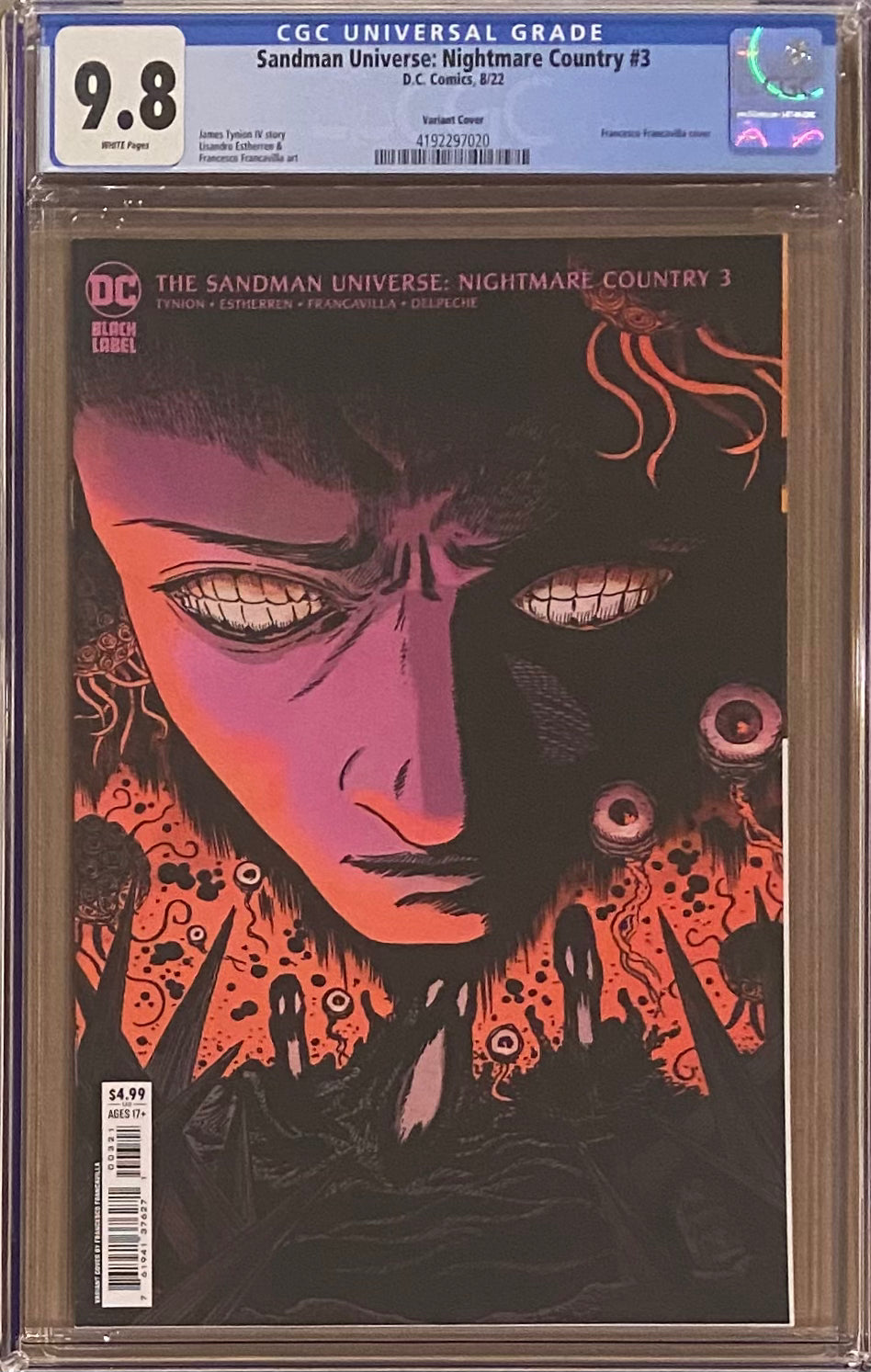 Sandman Universe: Nightmare Country #3 Variant DC Black Label CGC 9.8