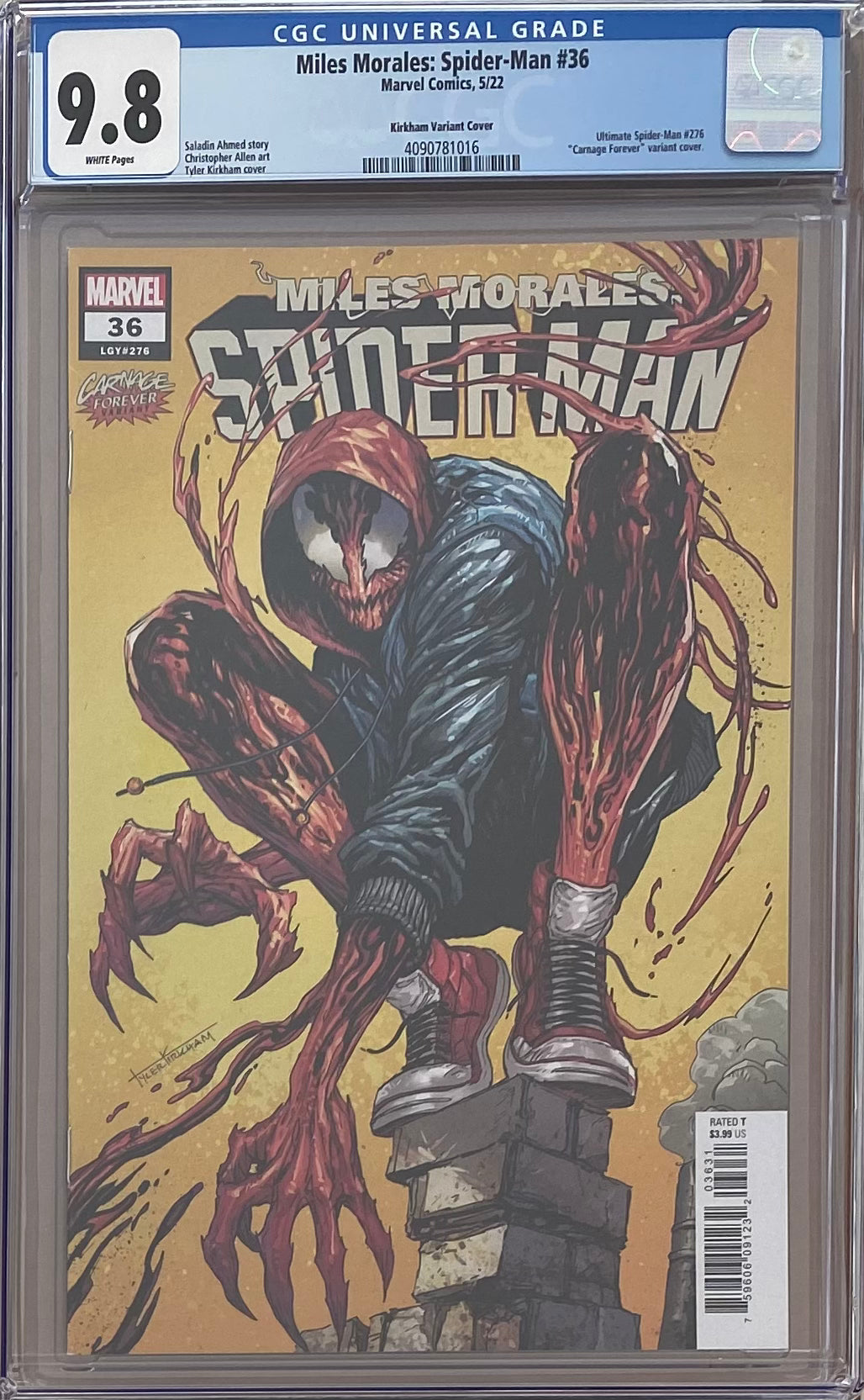 Miles Morales: Spider-Man #36 Kirkham Carnage Forever Variant CGC 9.8