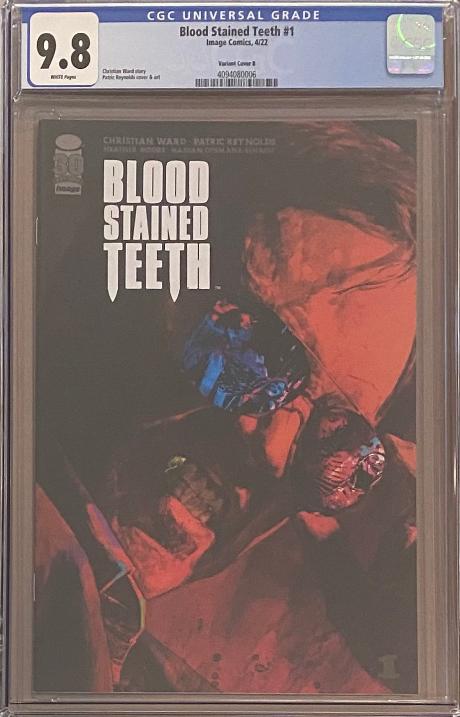 Blood Stained Teeth #1 Reynolds Variant CGC 9.8
