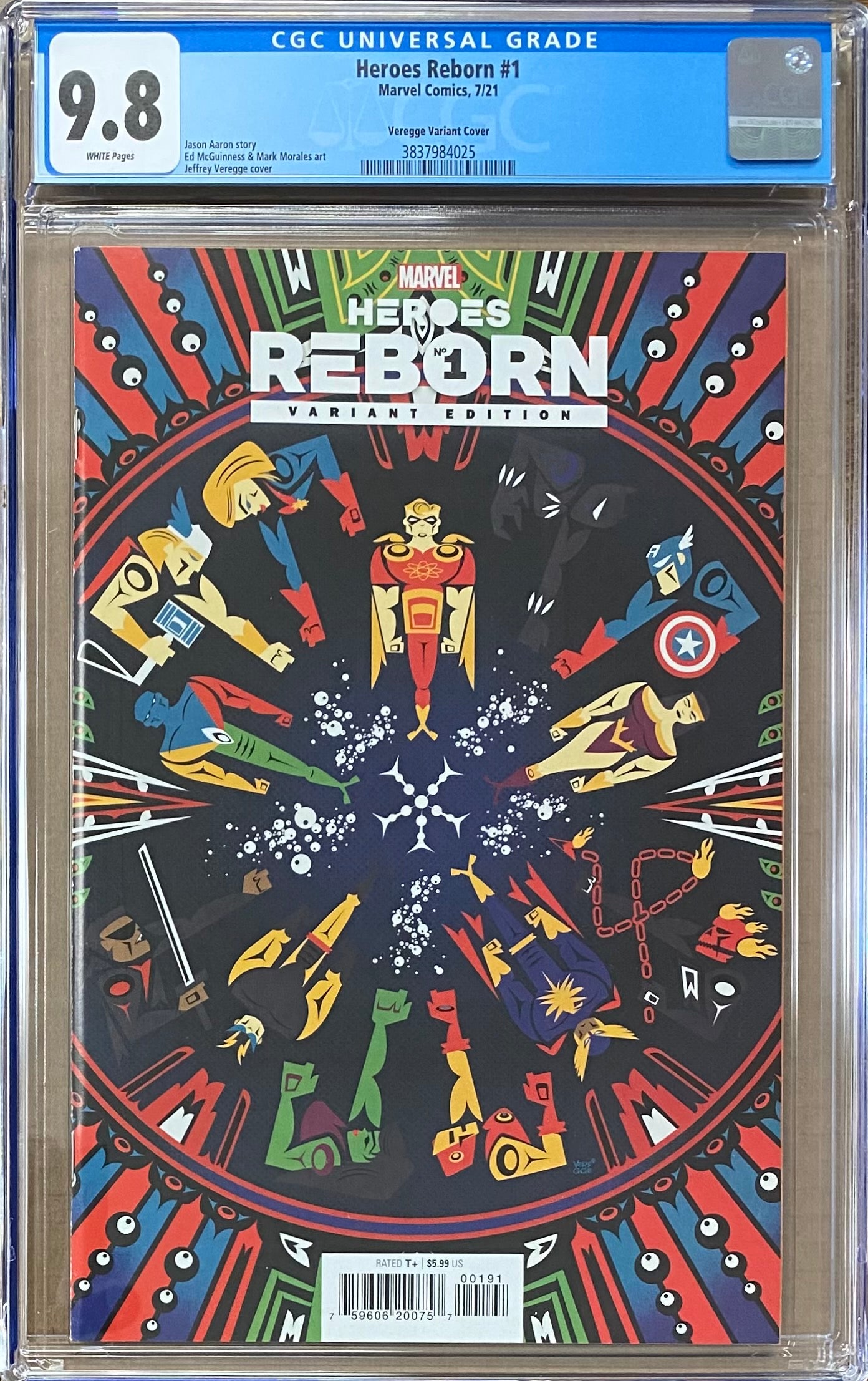 Heroes Reborn #1 Veregge 1:50 Retailer Incentive Variant CGC 9.8