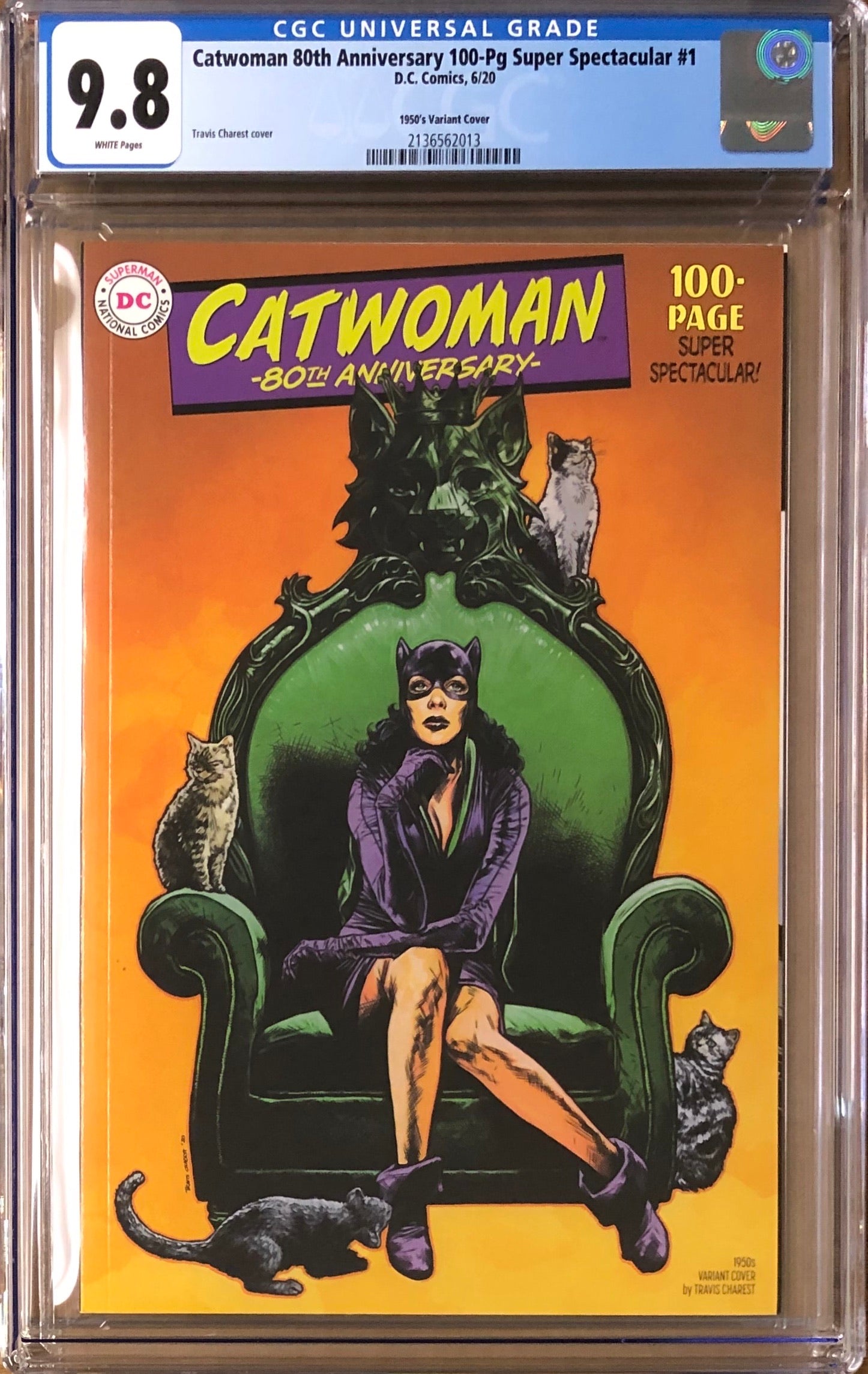 Catwoman 80th Anniversary 100 Page Super Spectacular #1 Charest 1950s Variant CGC 9.8