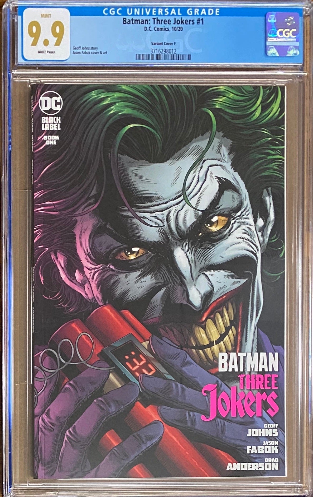 Batman: Three Jokers #1 "Joker Bomb" Premium Variant DC Black Label CGC 9.9