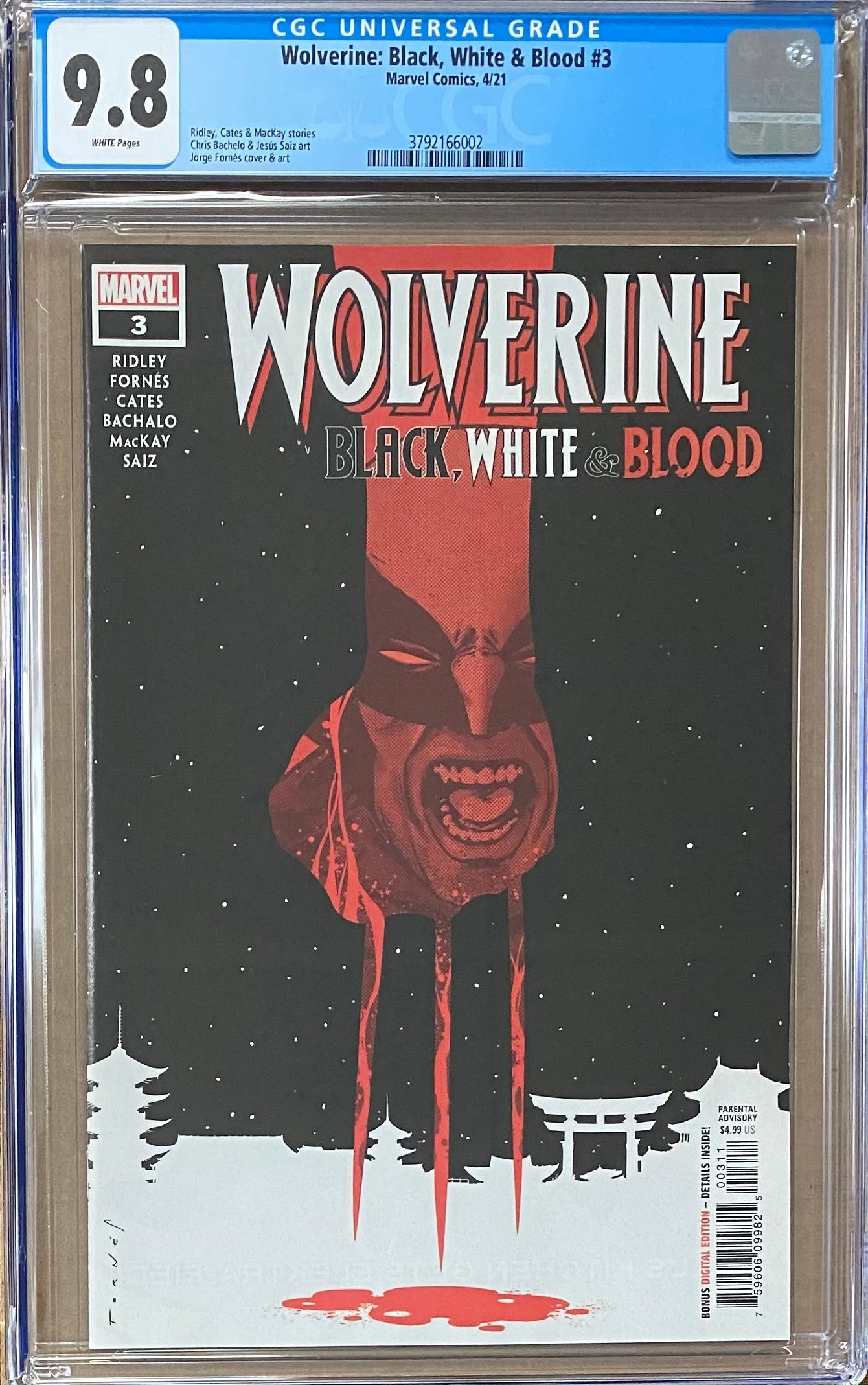 Wolverine: Black, White, & Blood #3 CGC 9.8