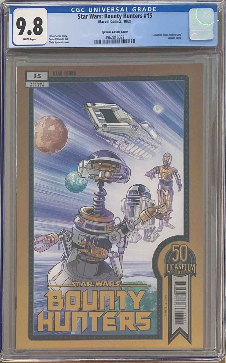 Star Wars: Bounty Hunters #15 Sprouse Variant CGC 9.8 - War of the Bounty Hunters