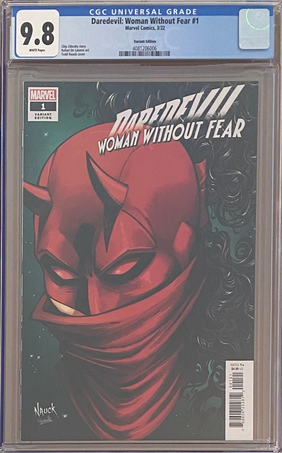 Daredevil: Woman Without Fear #1 Nauck Headshot Variant CGC 9.8