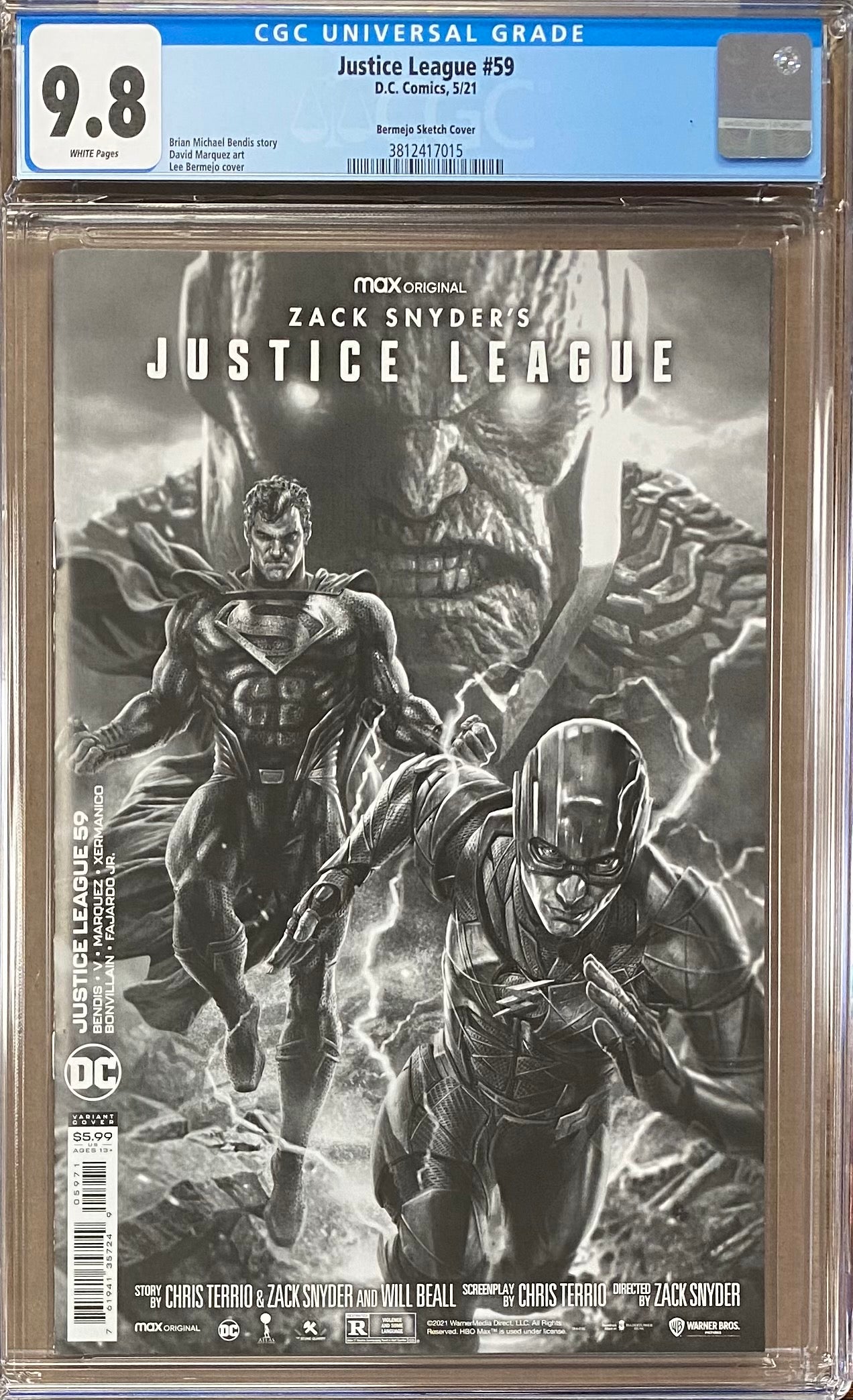 Justice League #59 Bermejo "Snyder Cut" 1:50 Retailer Incentive Variant CGC 9.8