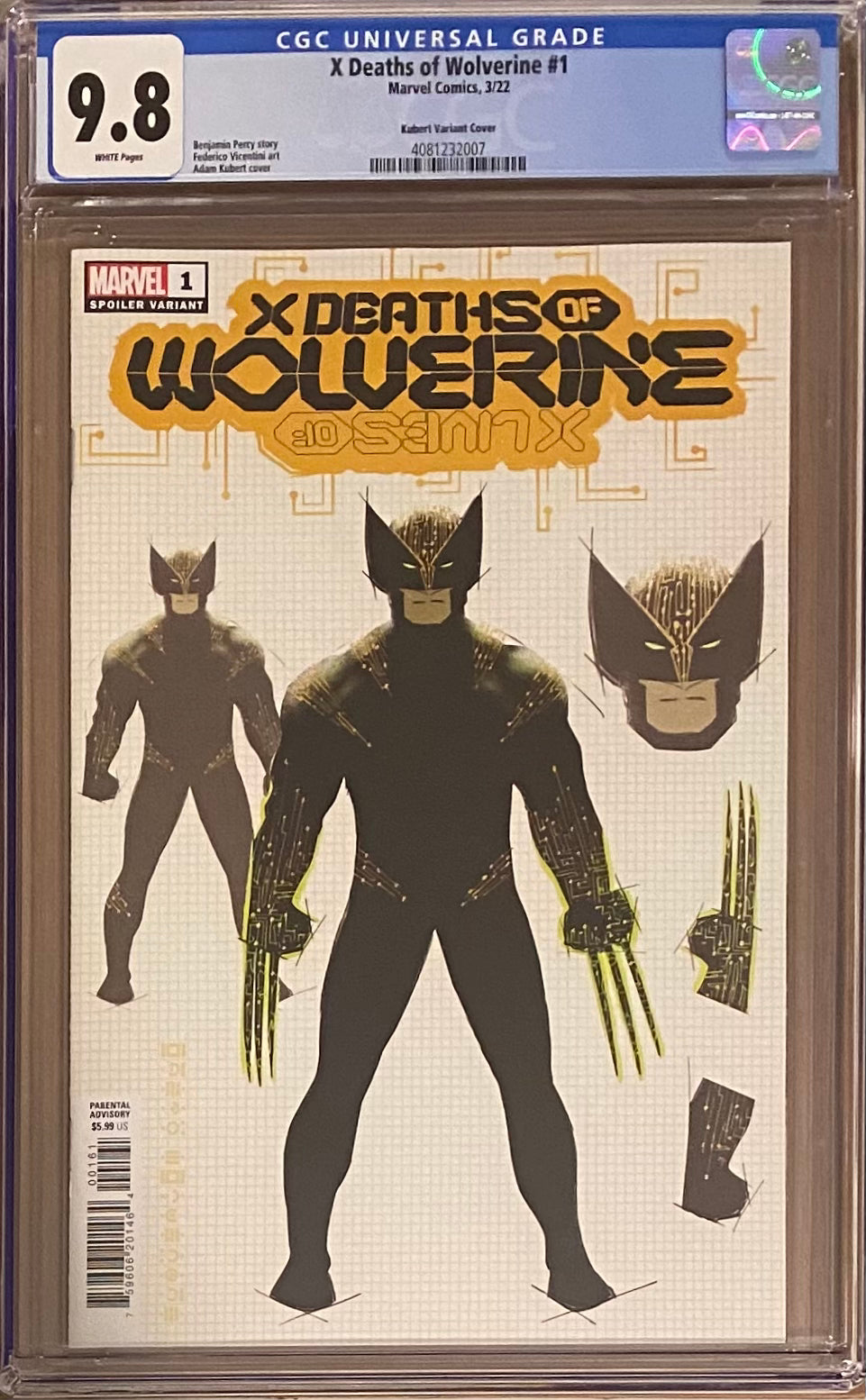 X Deaths of Wolverine #1 Kubert "Spoiler" Variant CGC 9.8