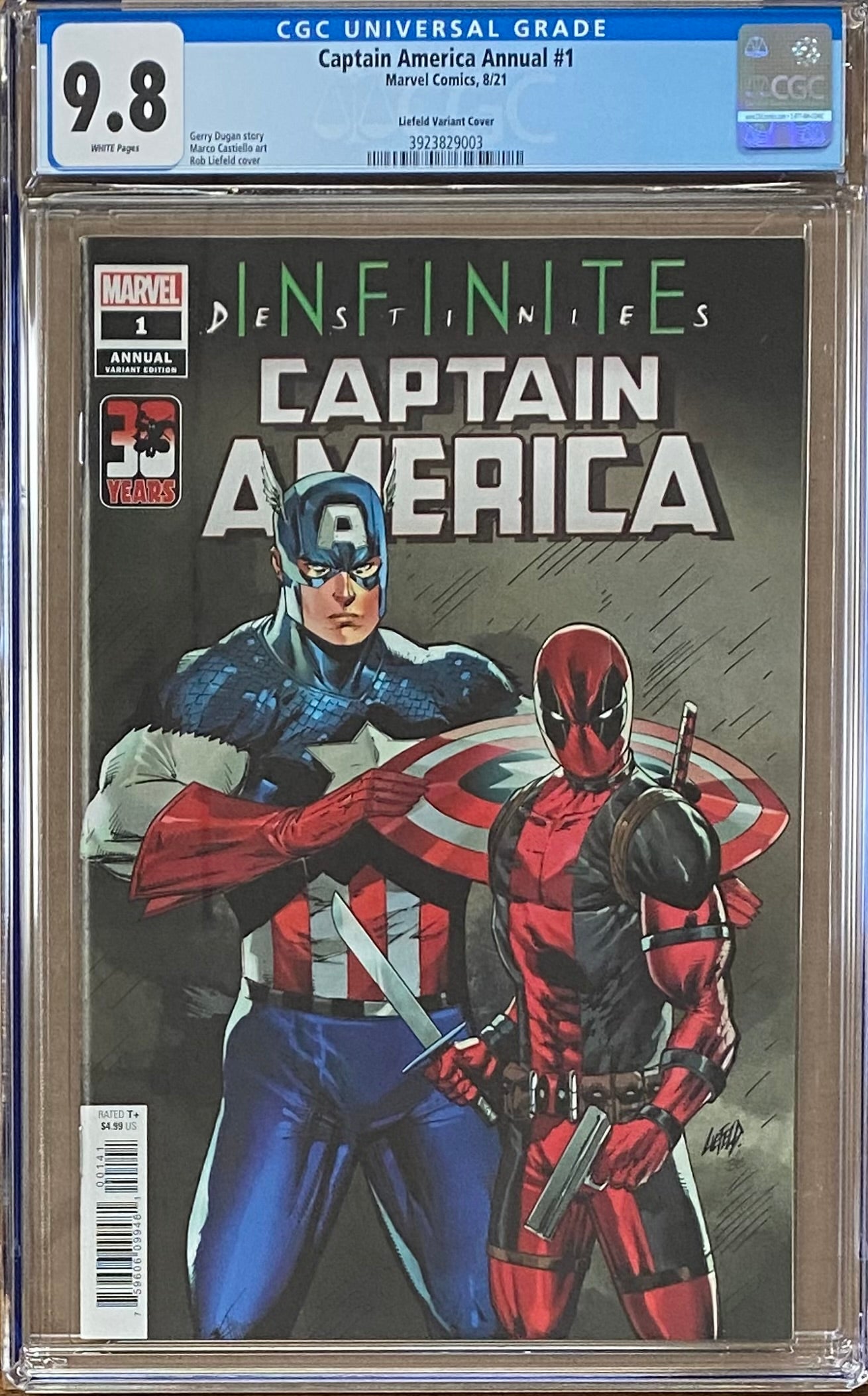 Captain America Annual #1 Liefeld Deadpool 30th Anniversary Variant CGC 9.8