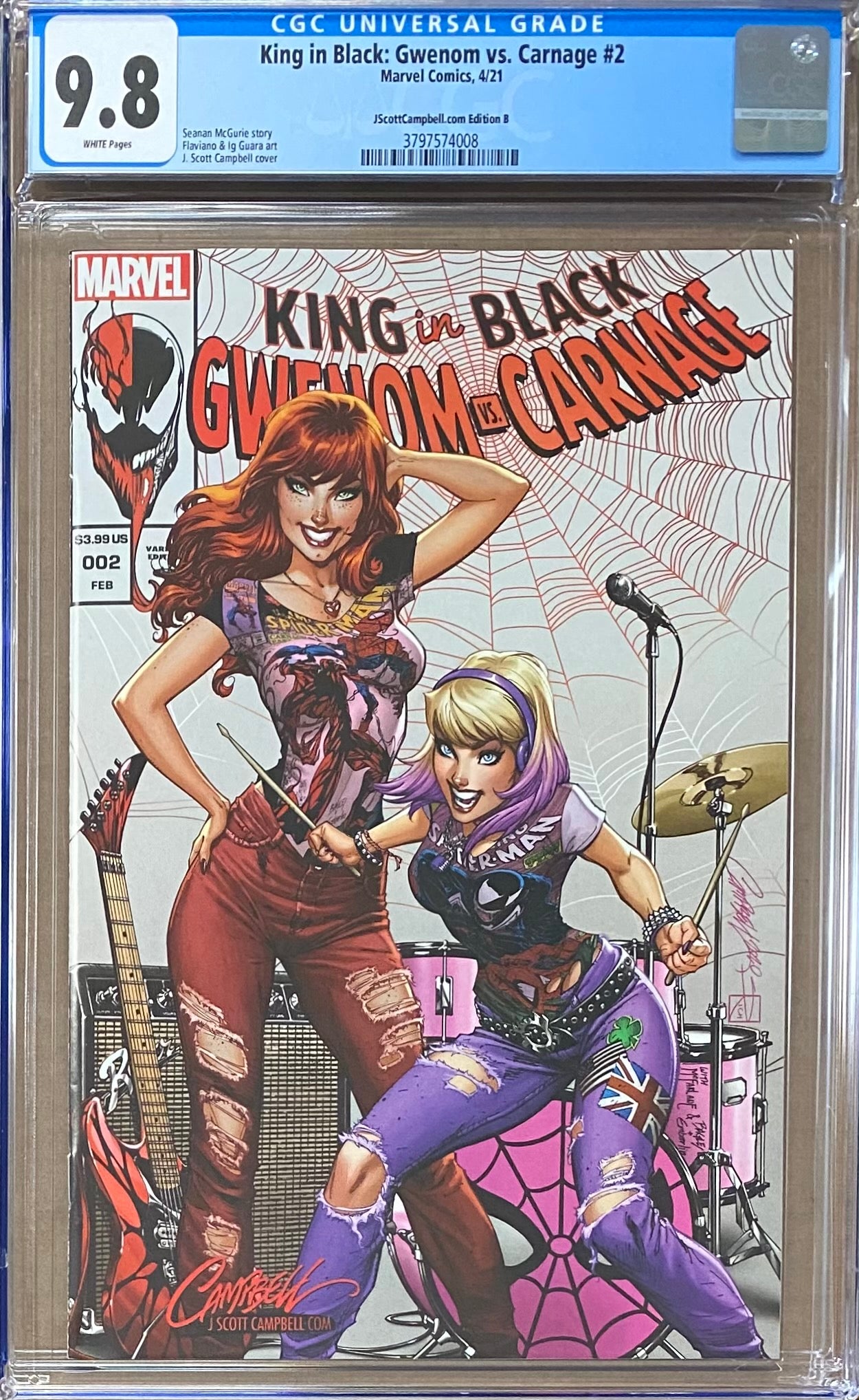 King in Black: Gwenom vs. Carnage #2 J. Scott Campbell Edition A-C Exclusive Set CGC 9.8