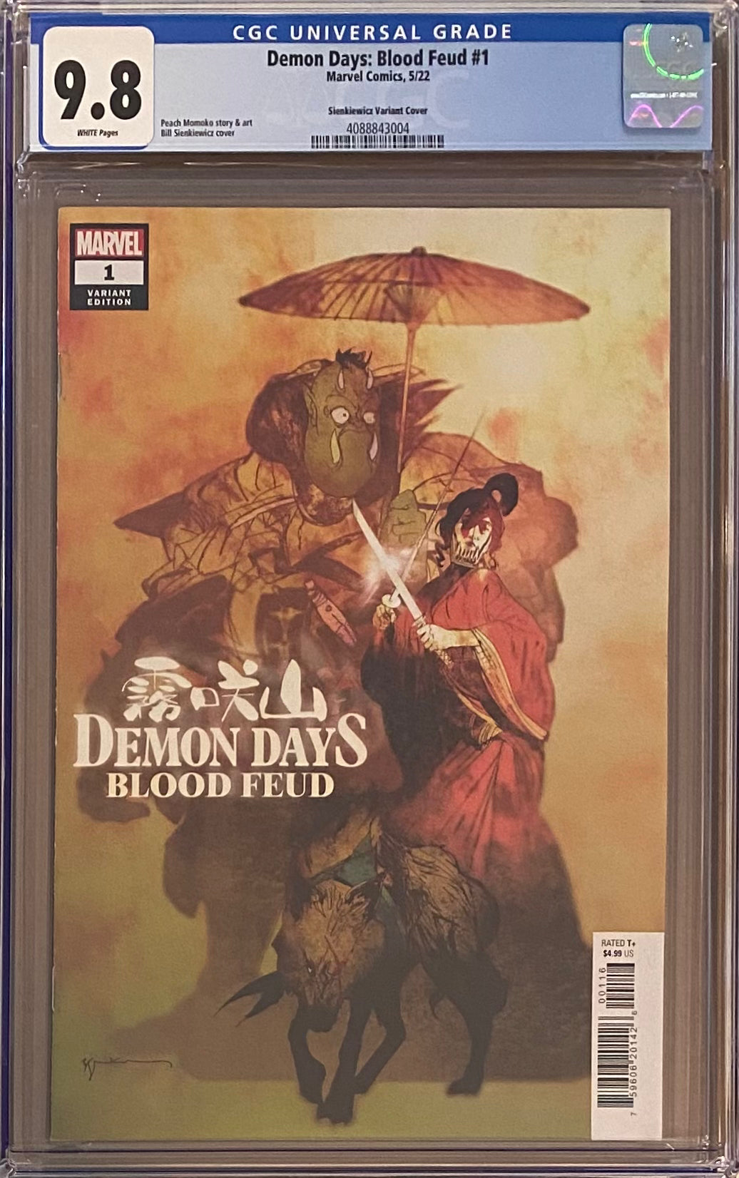 Demon Days: Blood Feud #1 Sienkiewicz Variant CGC 9.8