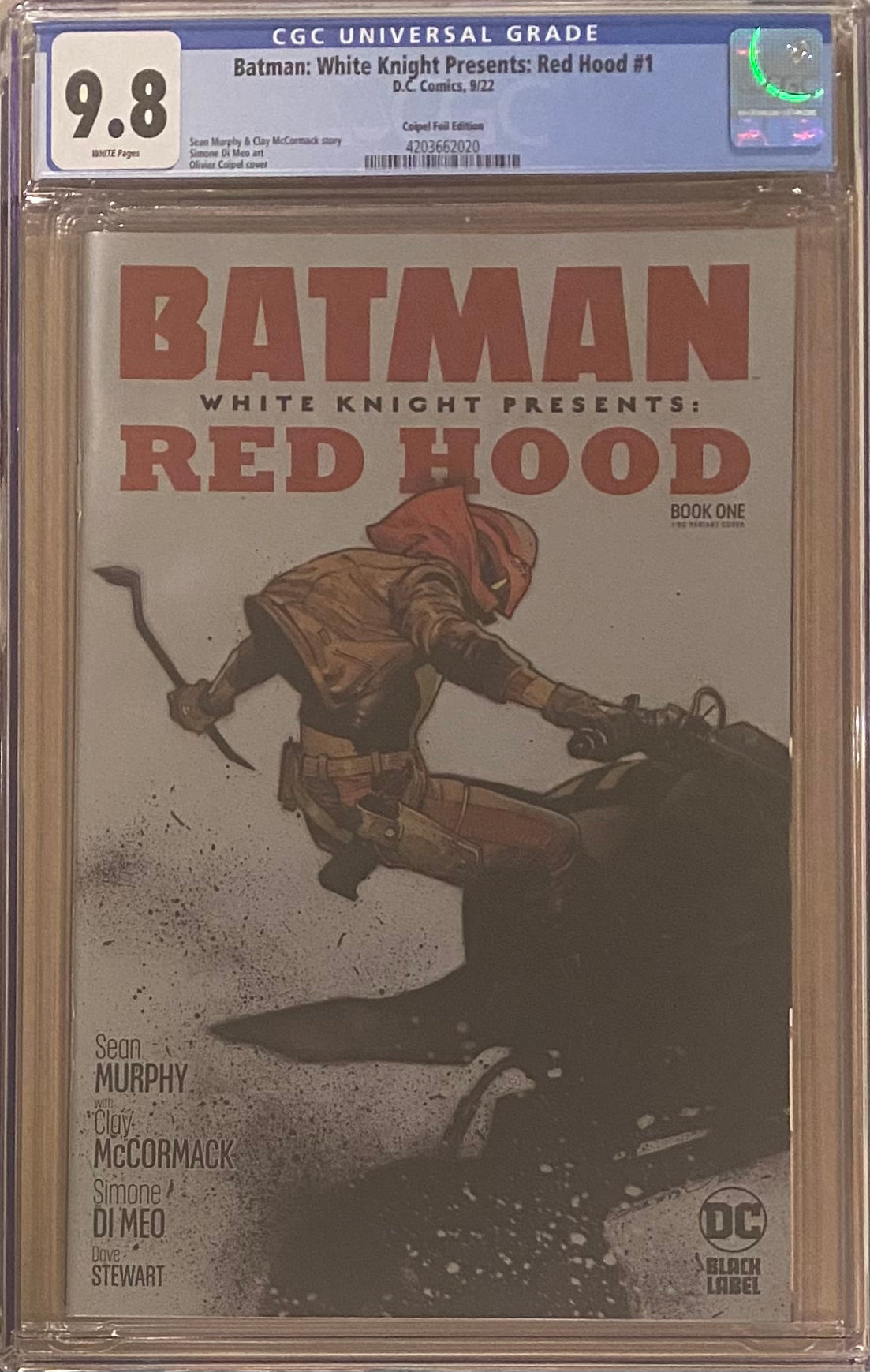 Batman: White Knight Presents - Red Hood #1 Coipel 1:50 Foil Retailer Incentive Variant CGC 9.8