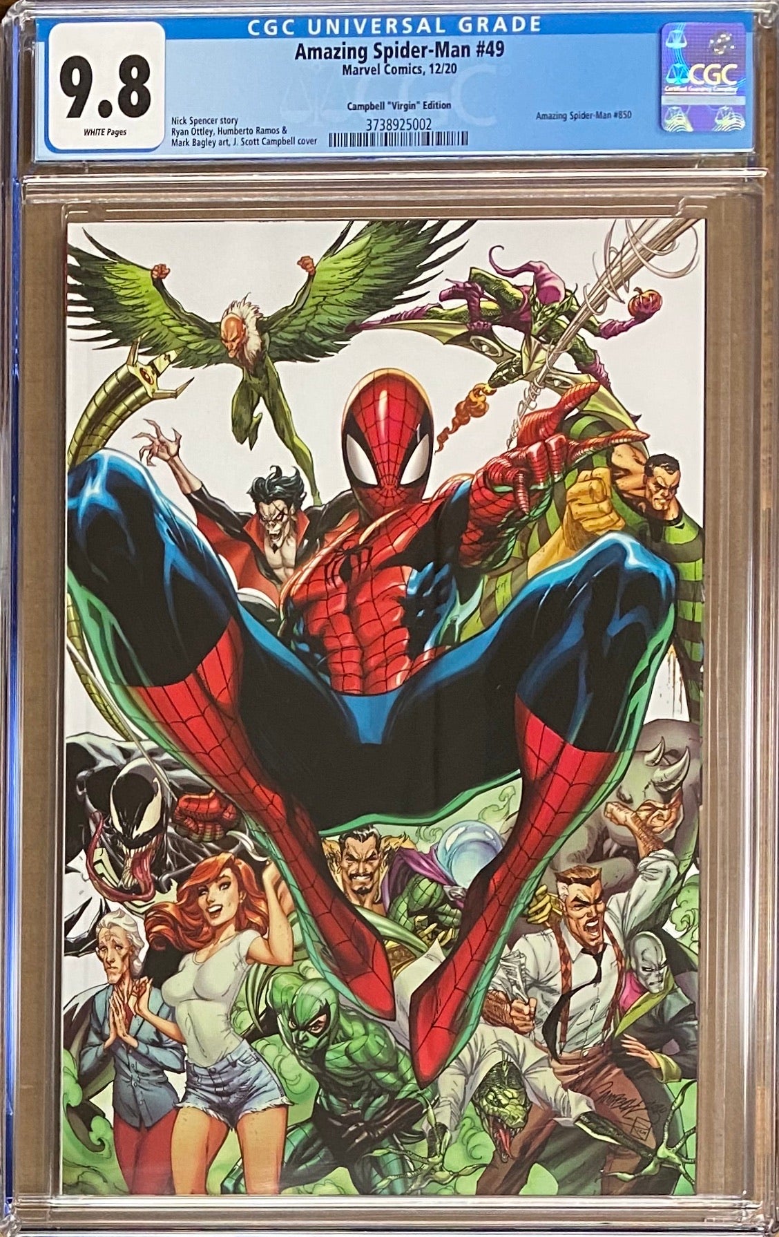 Amazing Spider-Man #850 (#49) Campbell 1:500 Virgin Retailer Incentive Variant CGC 9.8