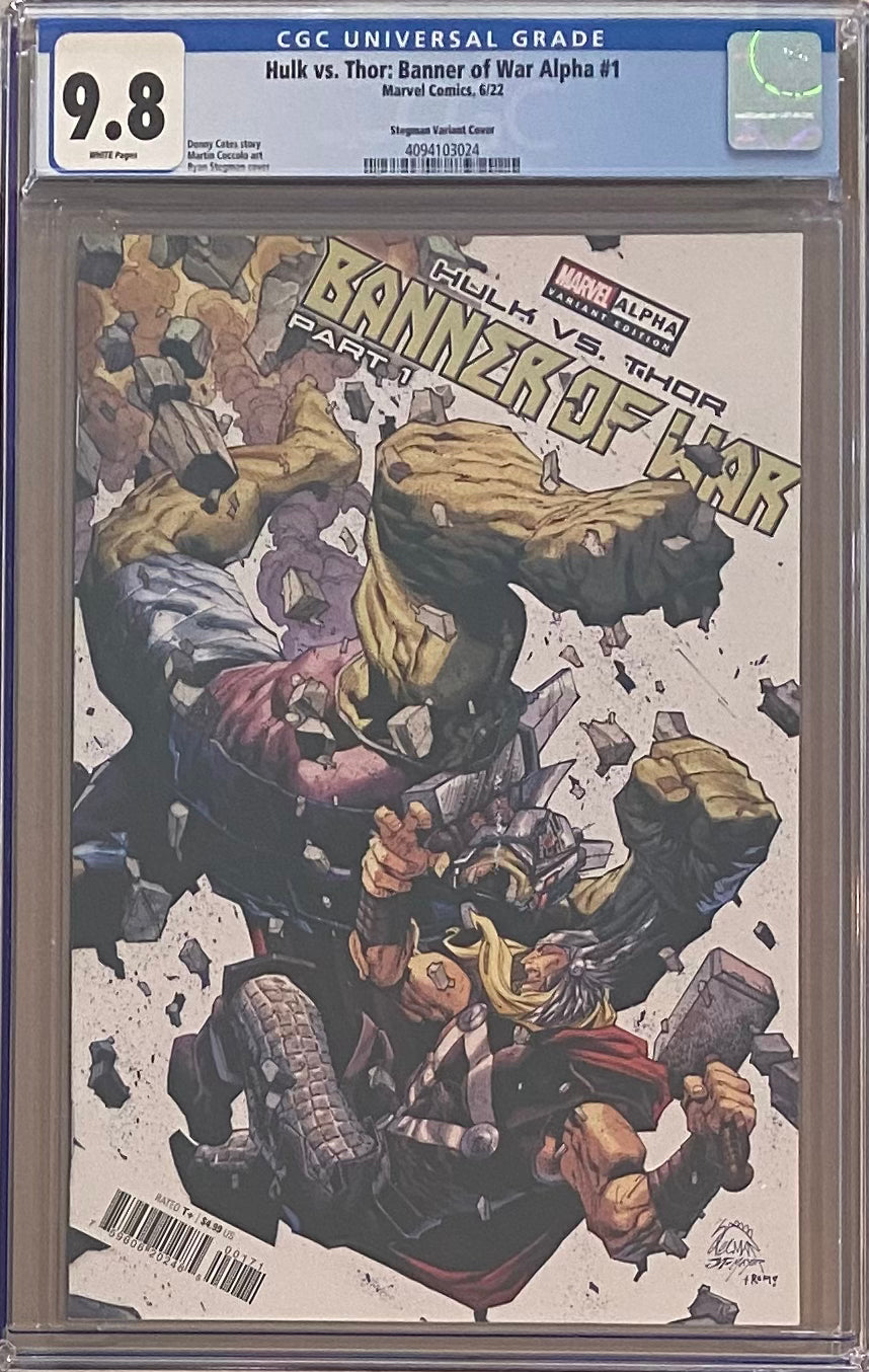 Hulk vs. Thor: Banner of War #1 Stegman 1:50 Retailer Incentive Variant CGC 9.8