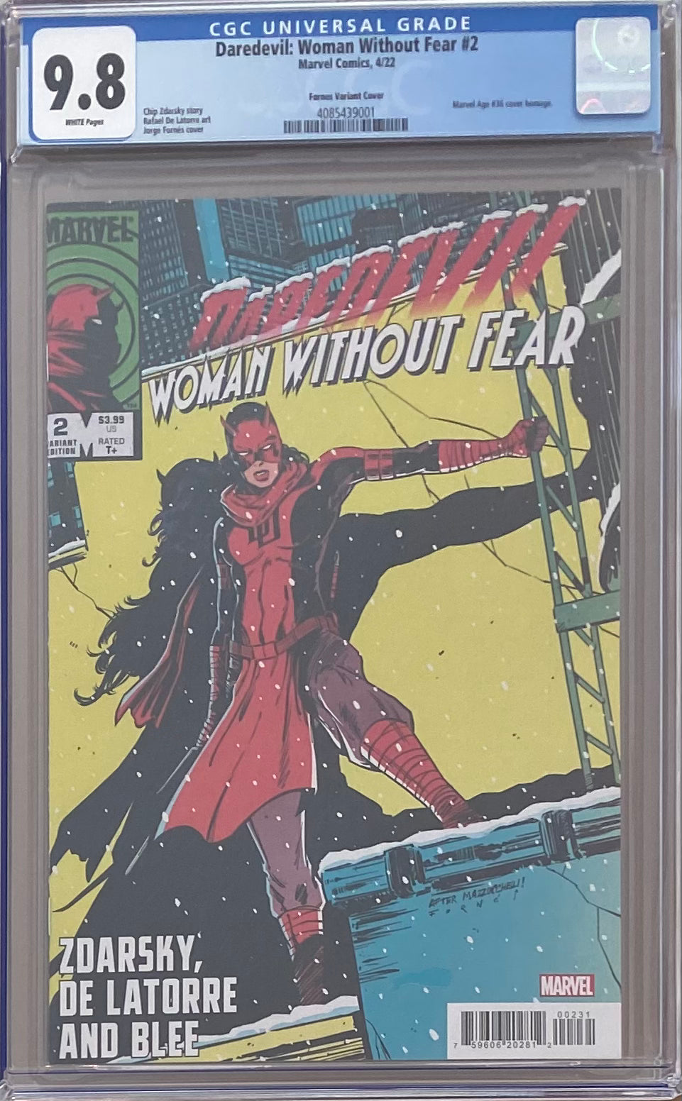 Daredevil: Woman Without Fear #2 Fornes 1:25 Retailer Incentive Variant CGC 9.8