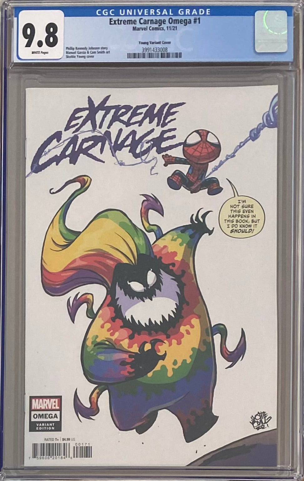 Extreme Carnage Omega #1 Young Variant CGC 9.8