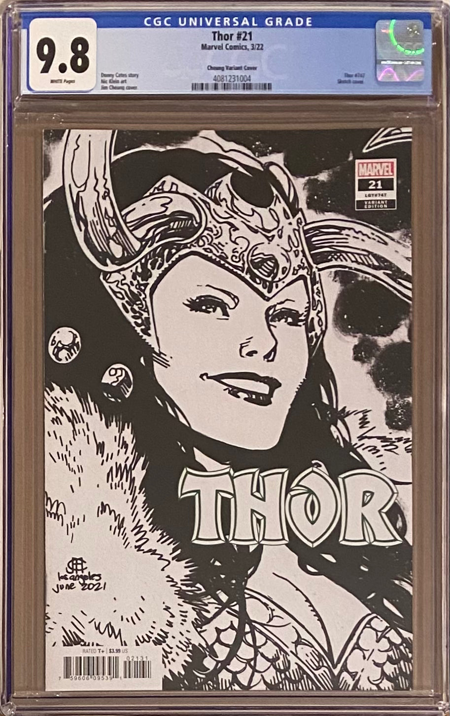 Thor #21 Cheung Headshot Variant CGC 9.8 - First Full God of Hammers